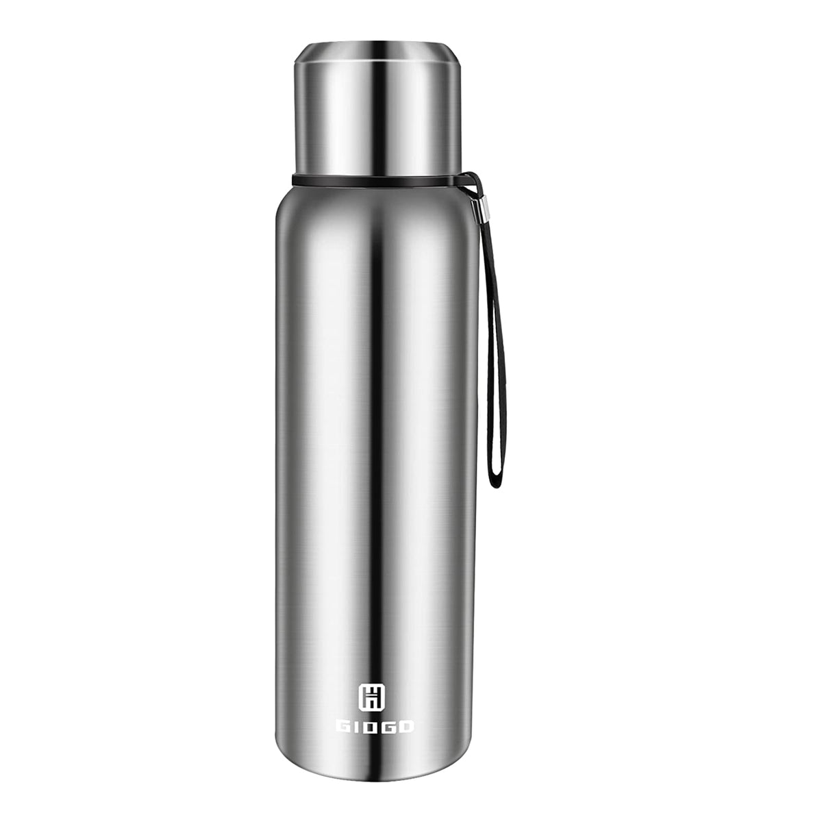 Insulated vacuum Thermo Bottle 500ml/16.9oz with cup Stainless steel coffee bottles for hot and cold drink water flask.(Silver,500ml)