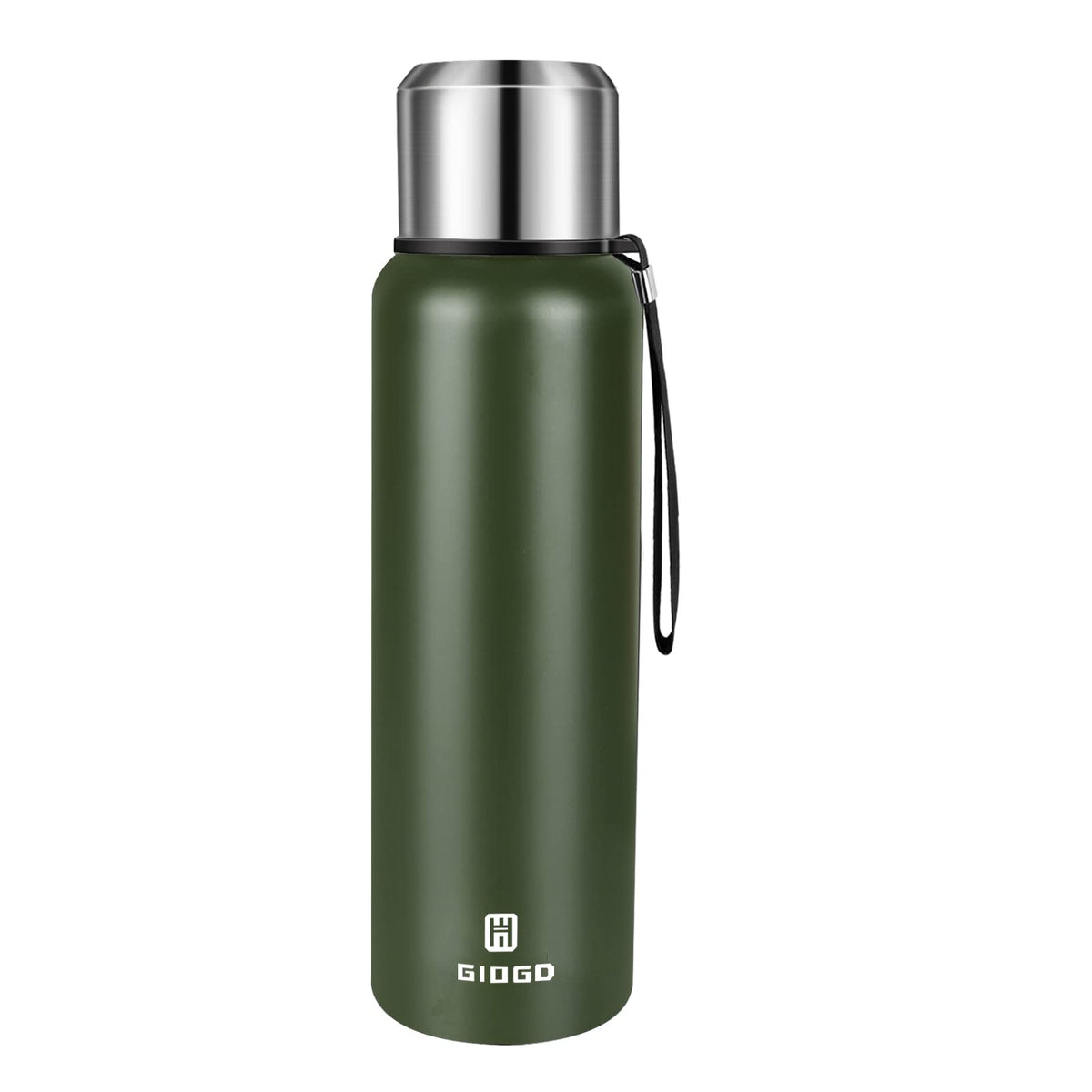 Insulated vacuum Thermo Bottle 500ml/16.9oz with cup Stainless steel coffee bottles for hot and cold drink water flask.(Silver,500ml)