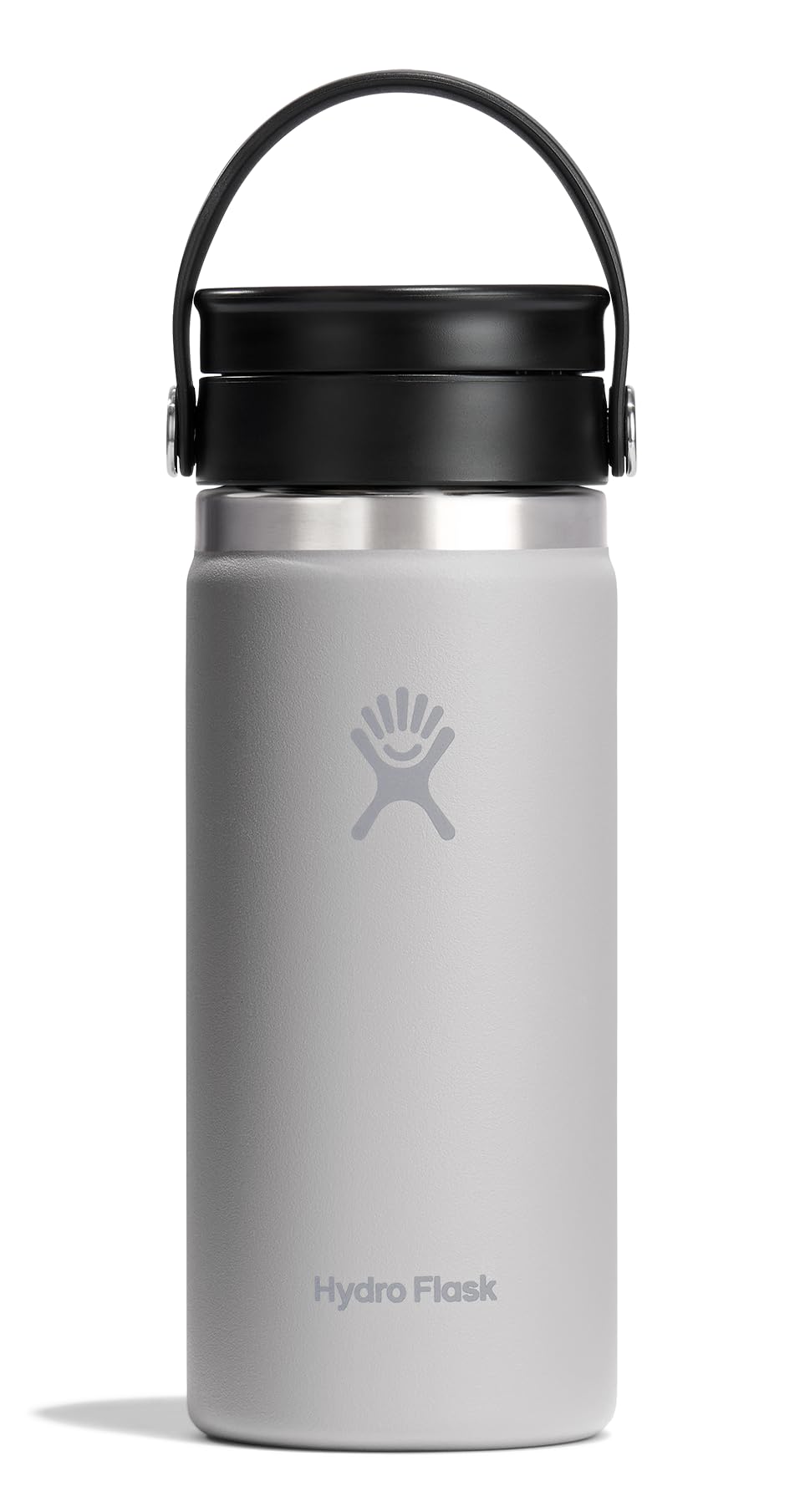 Hydro Flask Water Bottle - Insulated Stainless Steel - Wide Mouth Flex Sip Lid, Non Spill, Leakproof and Refillable in 16 Oz White