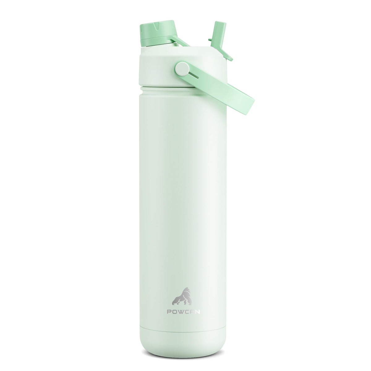 POWCAN 26 oz Insulated Water Bottle with 2-in-1 Straw and Spout Lid, Keep Cold 24H, Leak-Proof, Fits in Car Cup Holder, Stainless Steel Water Bottle for Sports, Travel, and School (Cotton Candy)