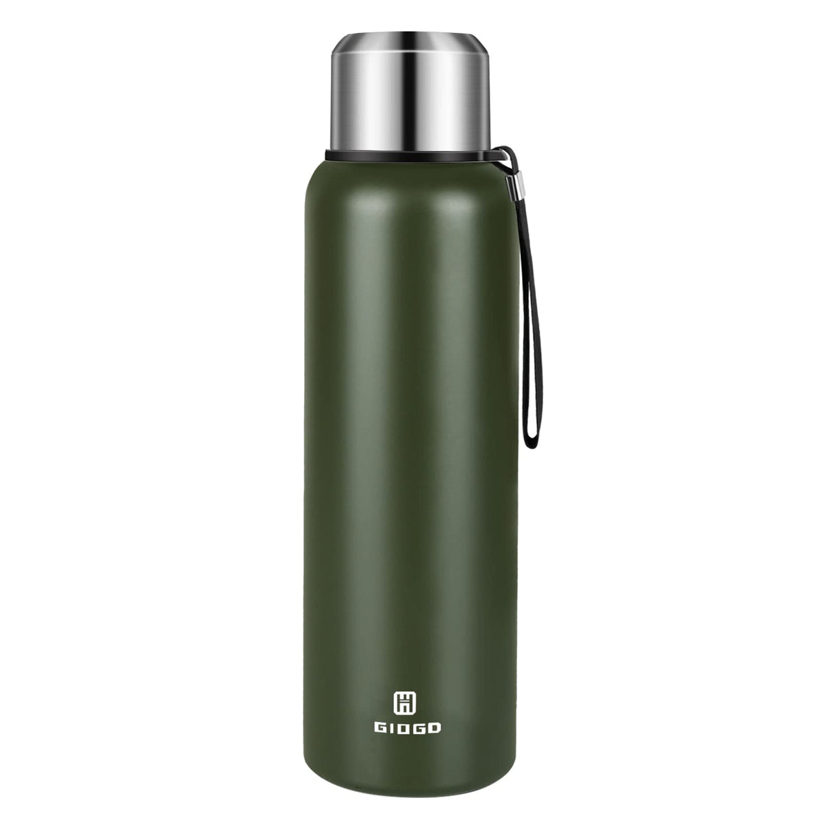 Insulated vacuum Thermo Bottle 500ml/16.9oz with cup Stainless steel coffee bottles for hot and cold drink water flask.(Silver,500ml)
