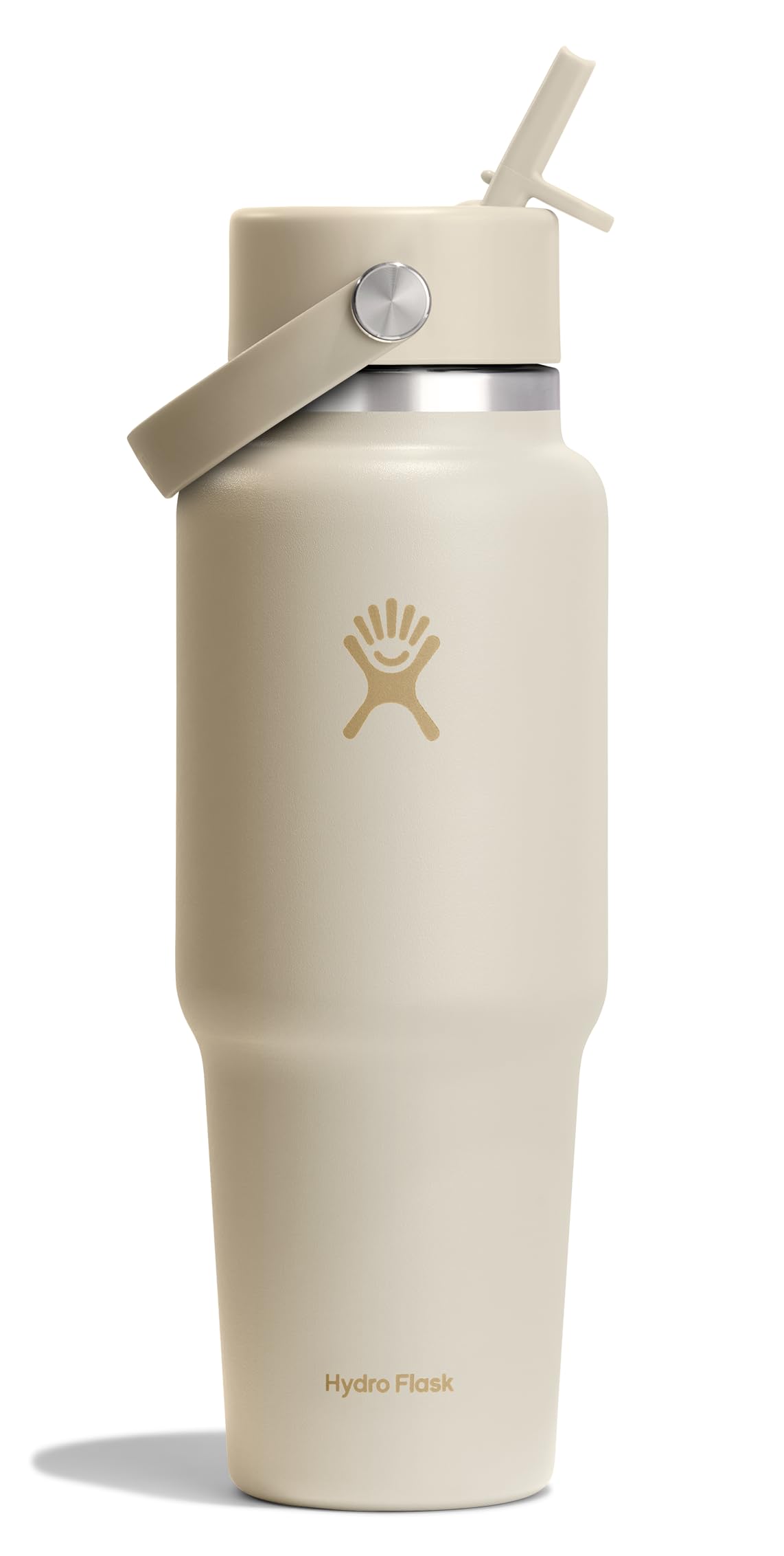 Hydro Flask Travel Water Bottle - Insulated Stainless Steel - Wide Straw Lid, Non Spill, Leakproof in 32 Oz Sandpiper
