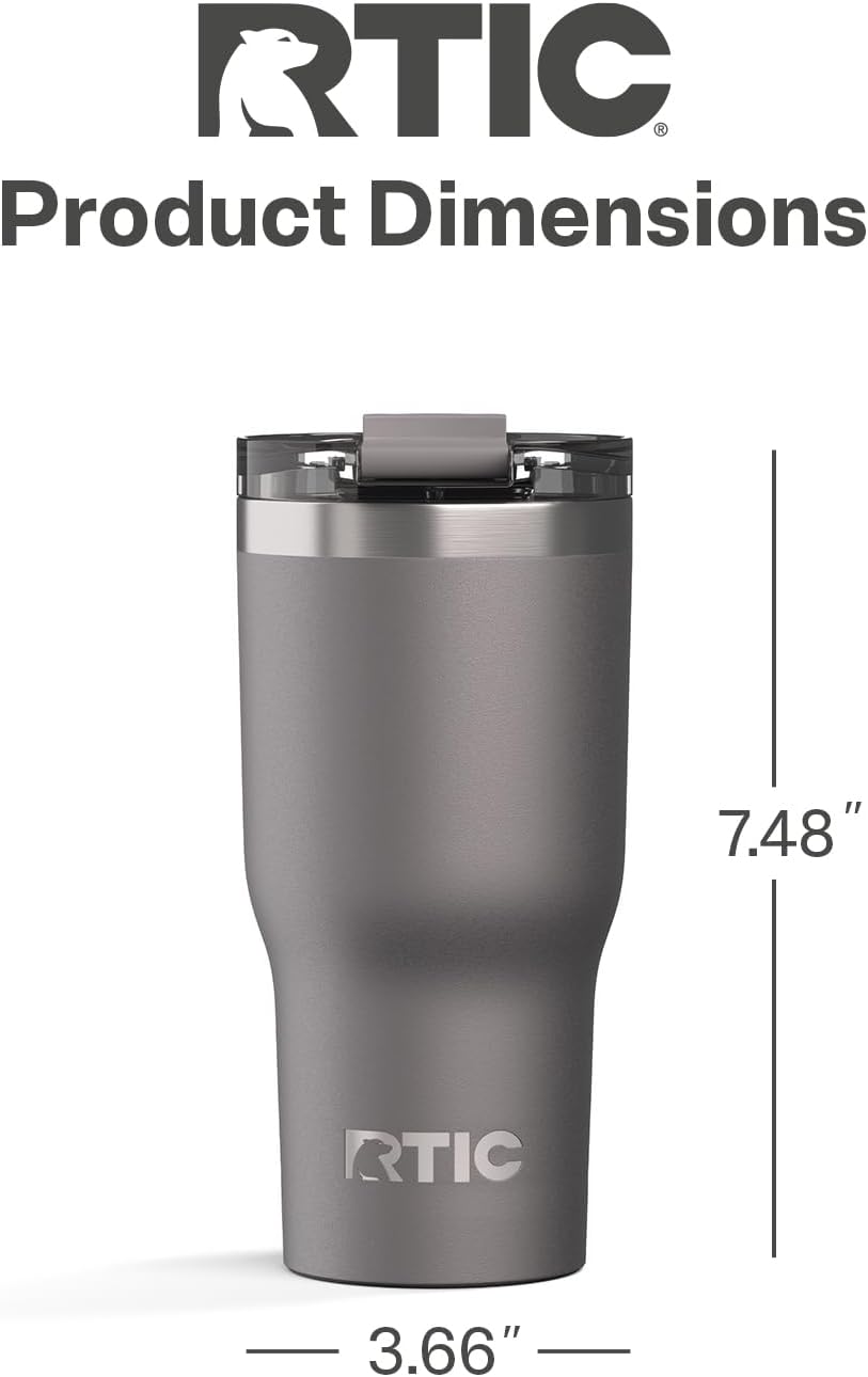 RTIC 20oz Essential Tumbler with Lid, Ceramic Lined, Graphite