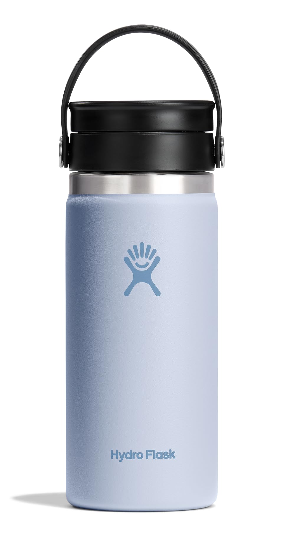 Hydro Flask Water Bottle - Insulated Stainless Steel - Wide Mouth Flex Sip Lid, Non Spill, Leakproof and Refillable in 16 Oz White