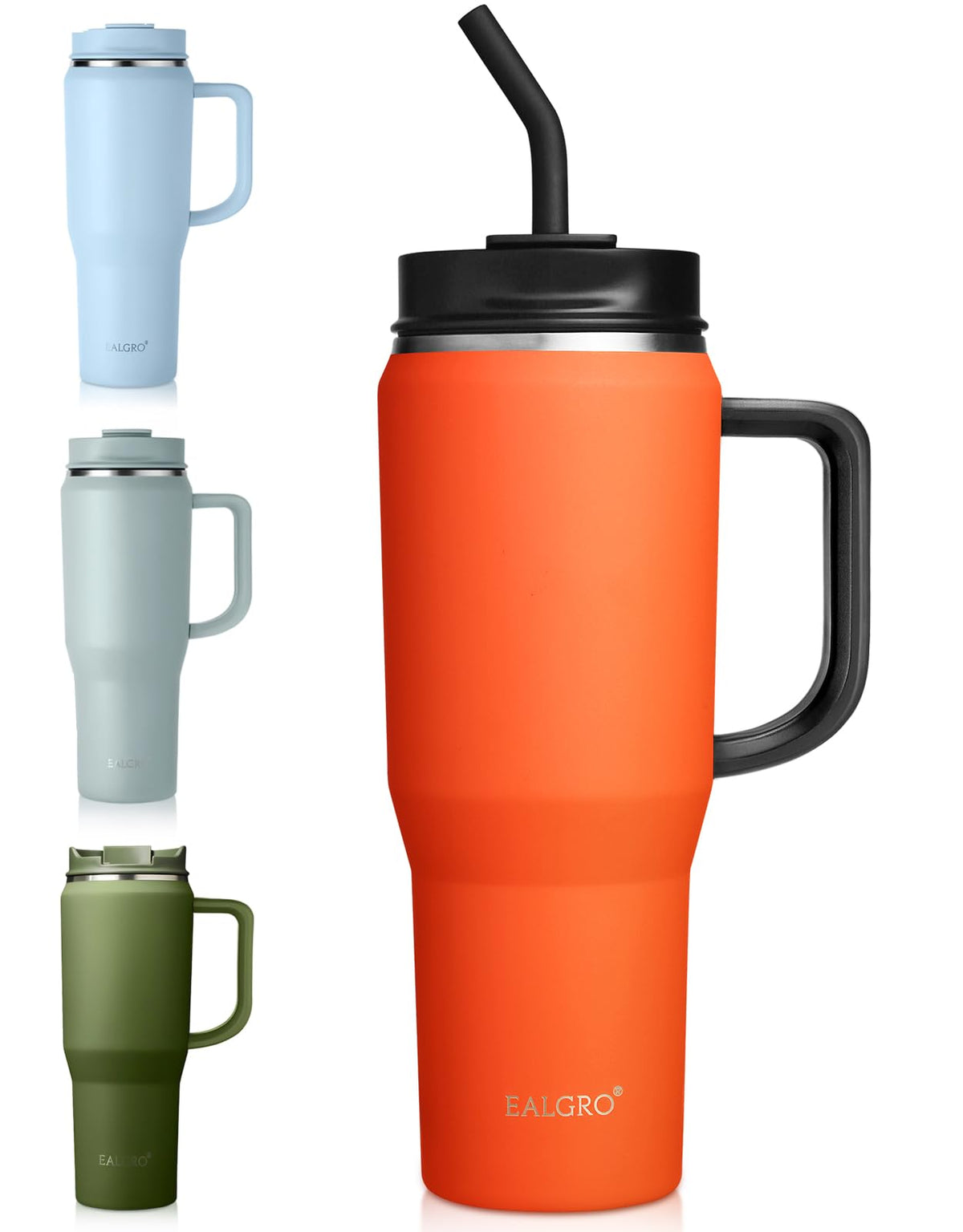 EALGRO 40 oz Tumbler with Handle, Insulated Tumblers with Lid and Straw