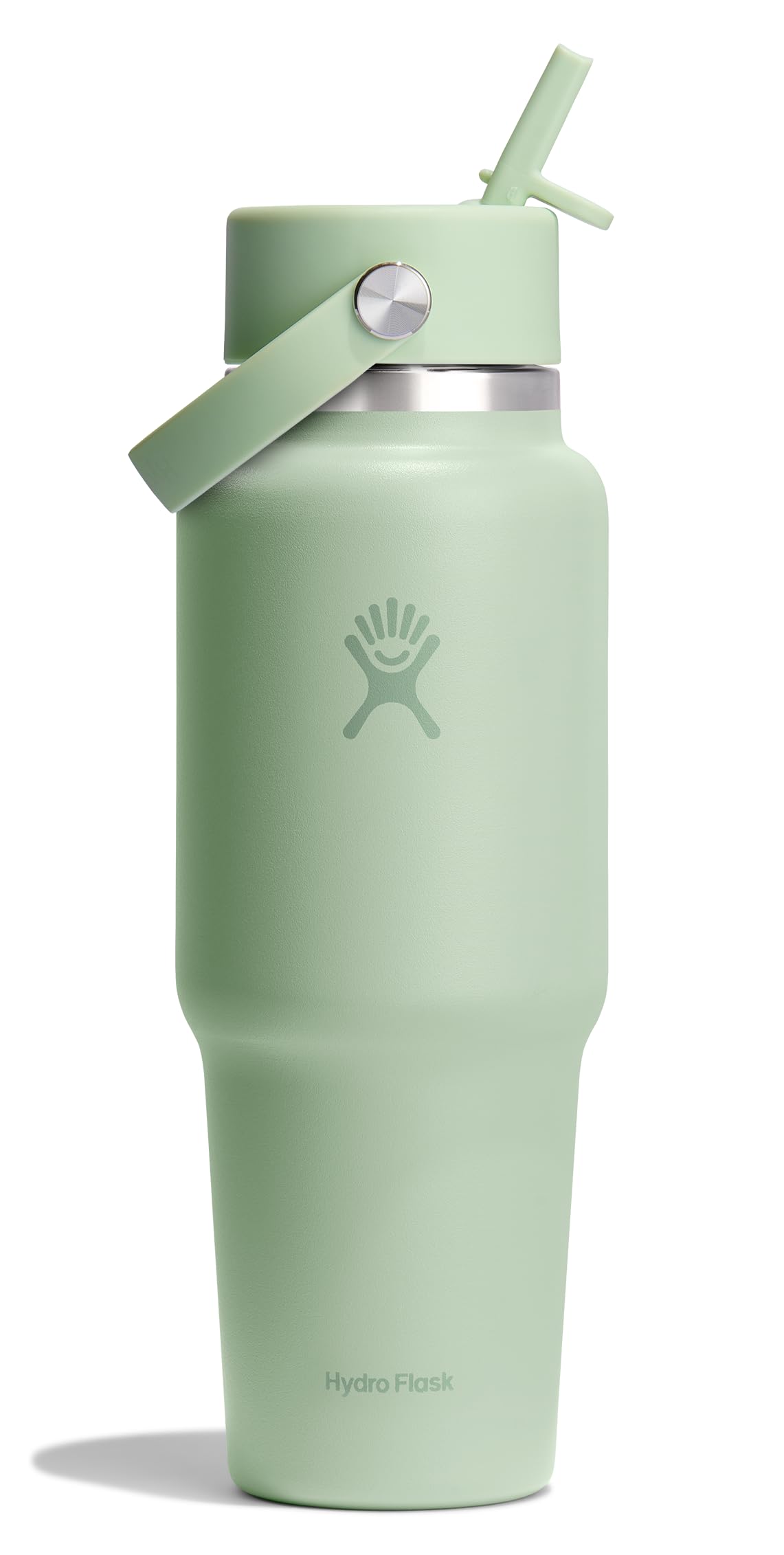 Hydro Flask Travel Water Bottle - Insulated Stainless Steel - Wide Straw Lid, Non Spill, Leakproof in 32 Oz Sandpiper