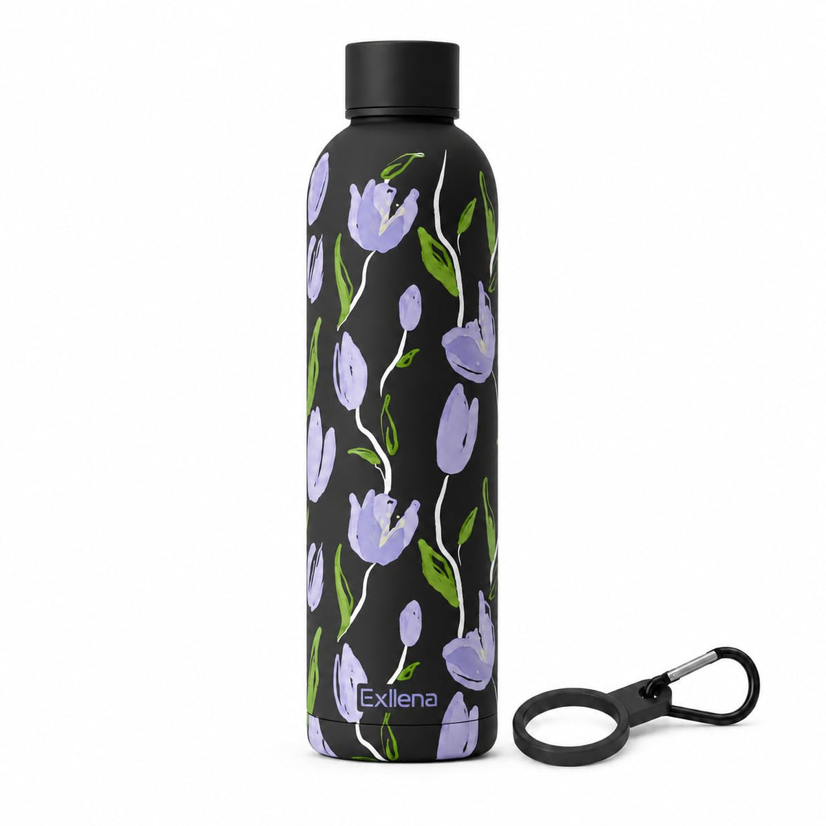 Exllena Small Water Bottle 12oz with Clip, Double Wall Stainless Steel Vacuum Small Insulated Water Bottle Keeps Drinks Cold 24 Hrs/Hot 12 Hrs for Kids Handbag School BPA Free (Mint)