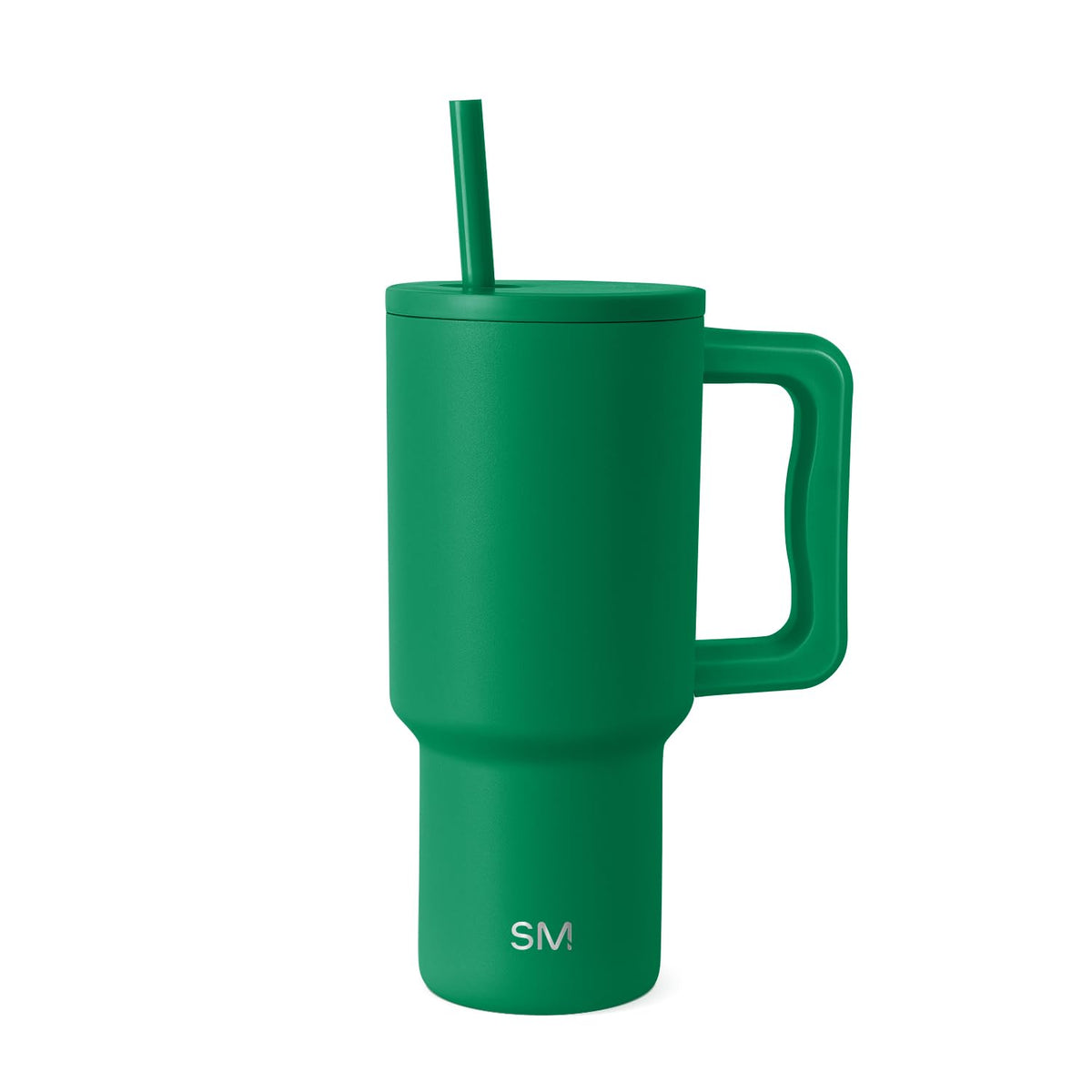 Simple Modern 40 oz Trek Tumbler with Handle and Straw Lid | Cup Holder Friendly Insulated Stainless Steel Travel Mug | Almond Birch