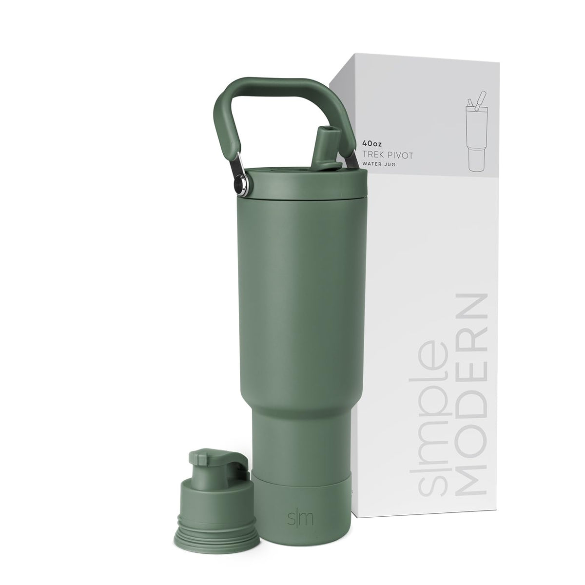 Simple Modern Tumbler with Handle, Water Jug | 40oz | Gray