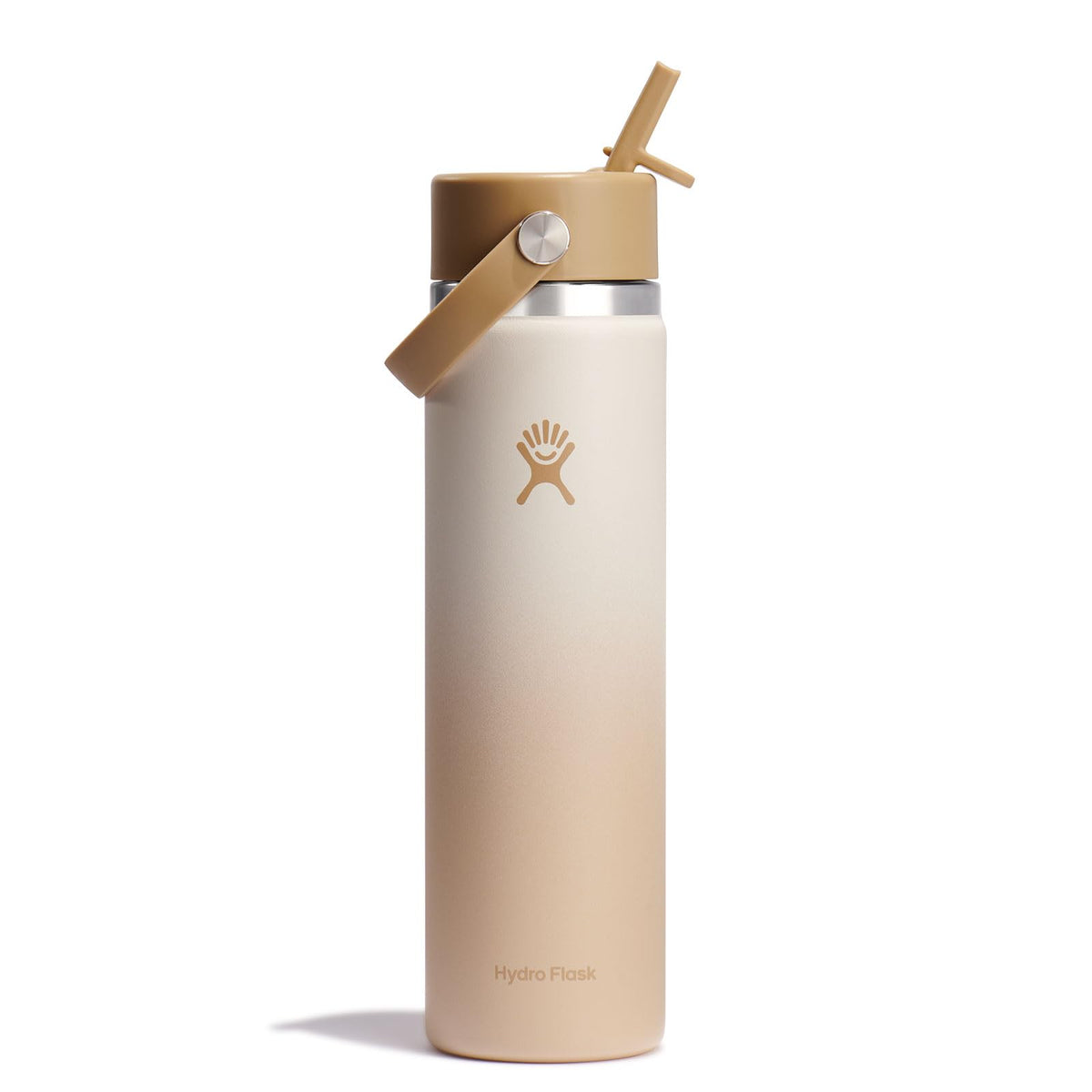 Hydro Flask Water Bottle - Insulated Stainless Steel - Wide Straw Lid, Non Spill, Leakproof in 24 Oz Ivory