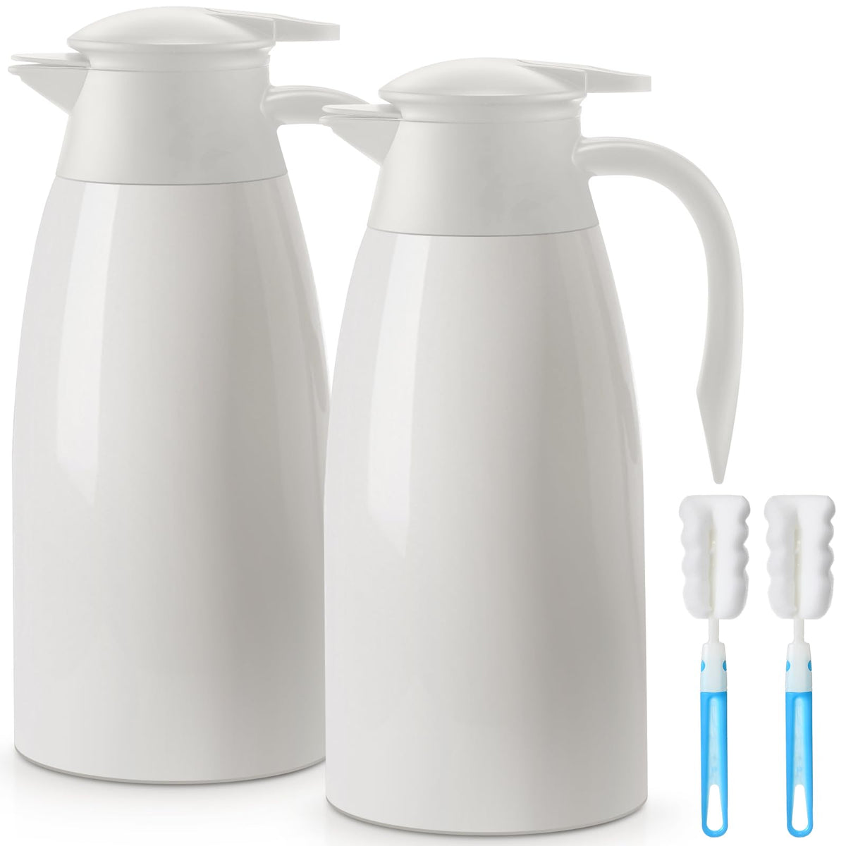 Norme 2 Pcs Thermal Coffee Carafe Creamer, Silver, 68 oz