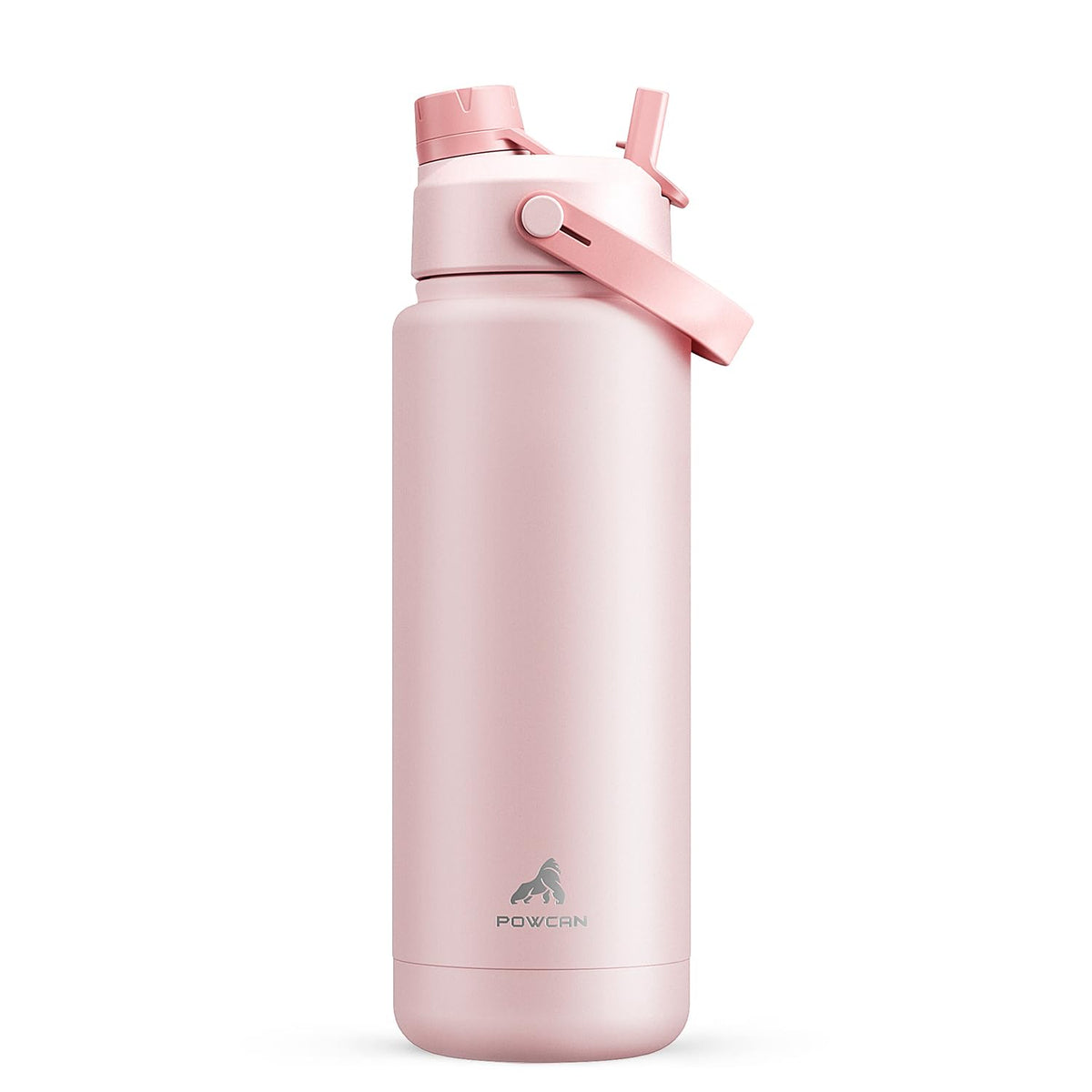 POWCAN 26 oz Insulated Water Bottle with 2-in-1 Straw and Spout Lid, Keep Cold 24H, Leak-Proof, Fits in Car Cup Holder, Stainless Steel Water Bottle for Sports, Travel, and School (Dark Knight)