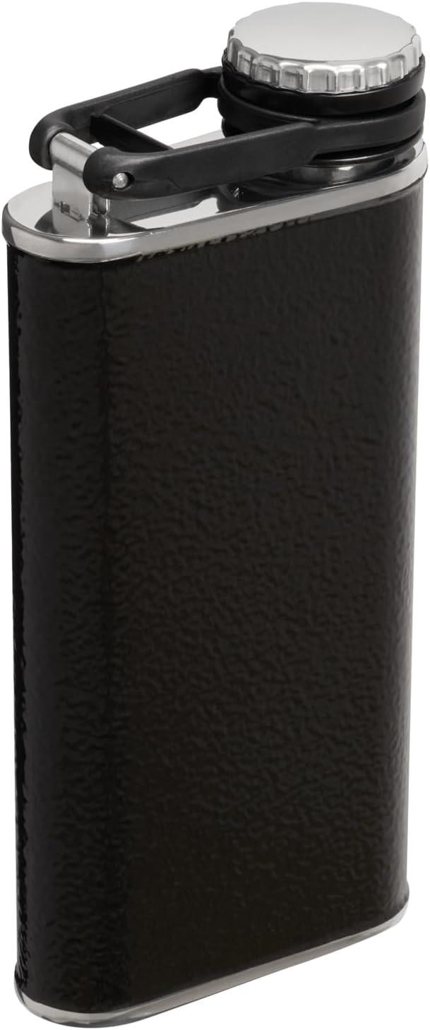 STANLEY Easy Fill Flask, 8 oz, Hammertone Black