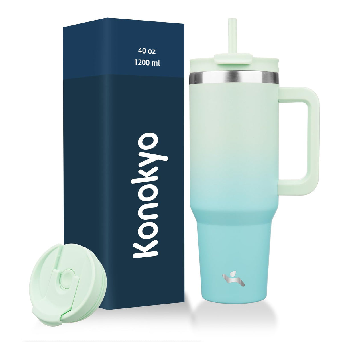 Konokyo 30 oz Insulated Tumbler Water Bottle with Handle, Straw Lid