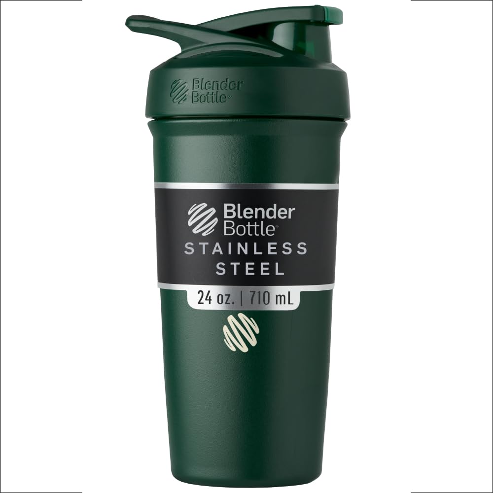BlenderBottle Sport Flip Stainless Steel Shaker Bottle 24 oz Black