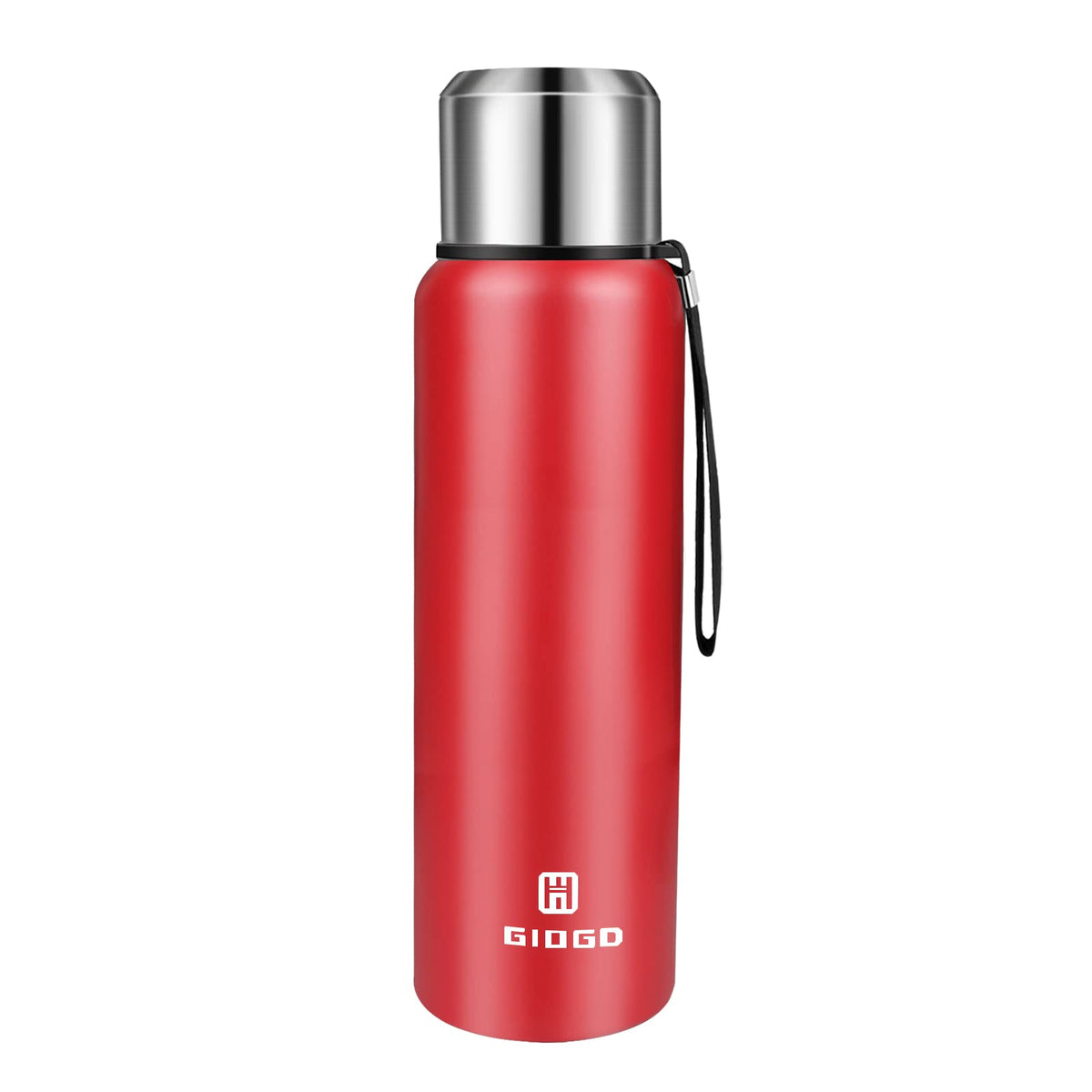 Insulated vacuum Thermo Bottle 500ml/16.9oz with cup Stainless steel coffee bottles for hot and cold drink water flask.(Silver,500ml)