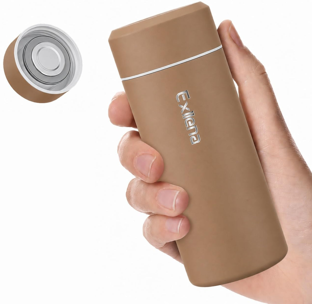 【Upgraded】Exllena Small Insulated Water Bottle 8 oz/250ml– Mini Insulated Water Bottle for Hot & Cold Drinks, Perfect Small Flask for Travel, Purse...(Lake Blue)