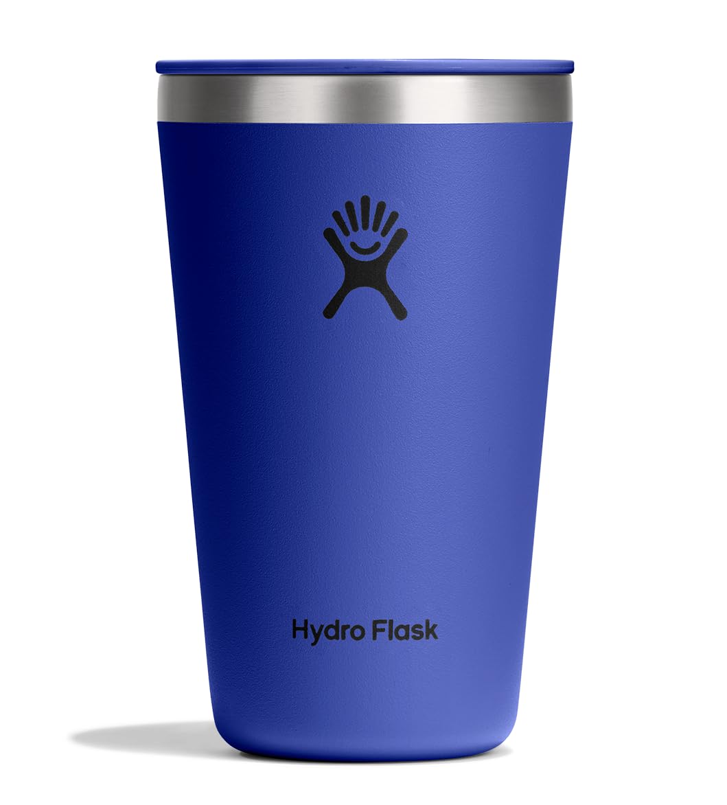 Hydro Flask All Around Tumbler Press-In Lid, Insulated Travel Mug, Stainless Steel Coffee Cup 16 Oz Cloud Pink