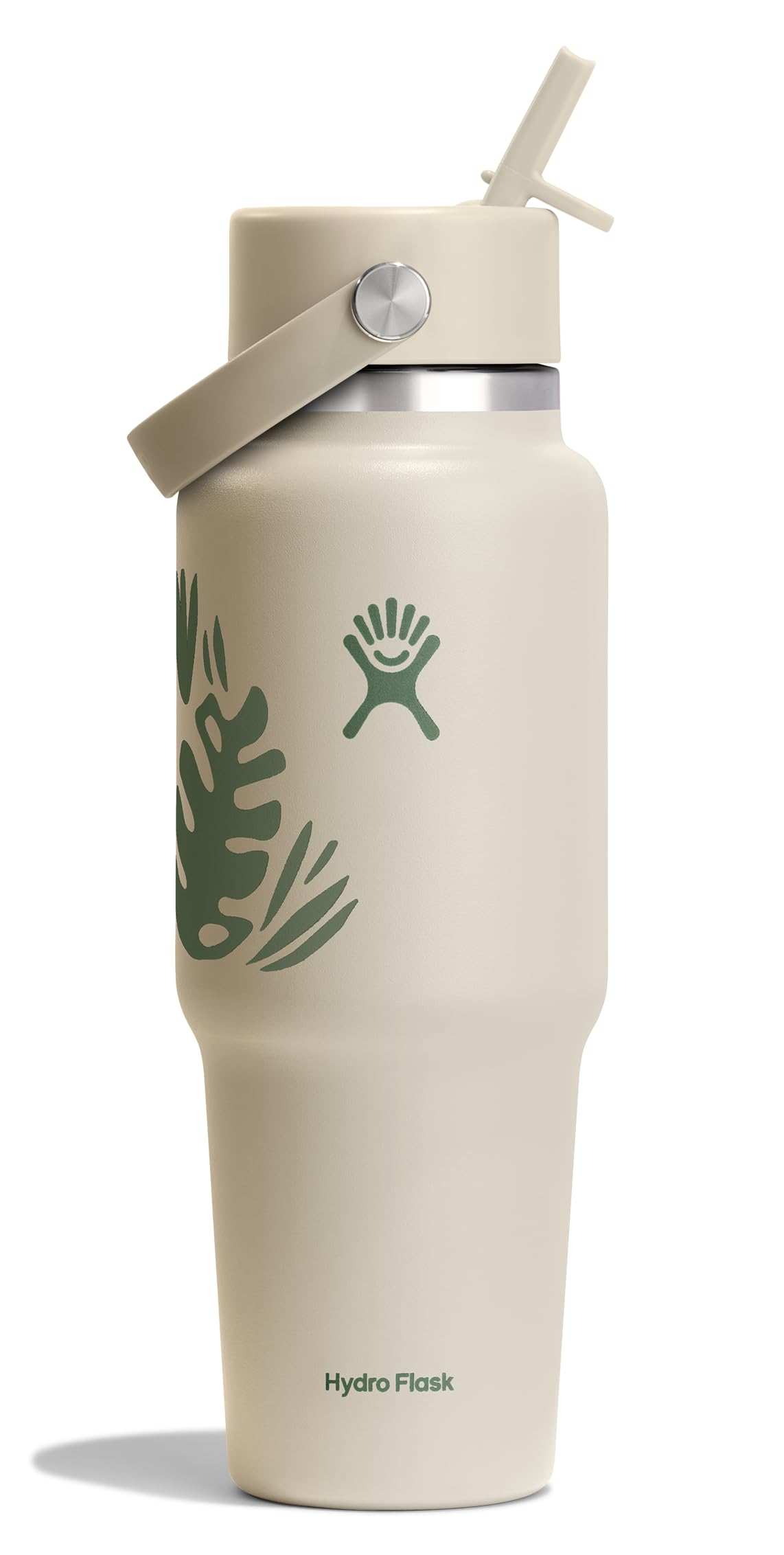Hydro Flask Travel Water Bottle - Insulated Stainless Steel - Wide Straw Lid, Non Spill, Leakproof in 32 Oz Sandpiper