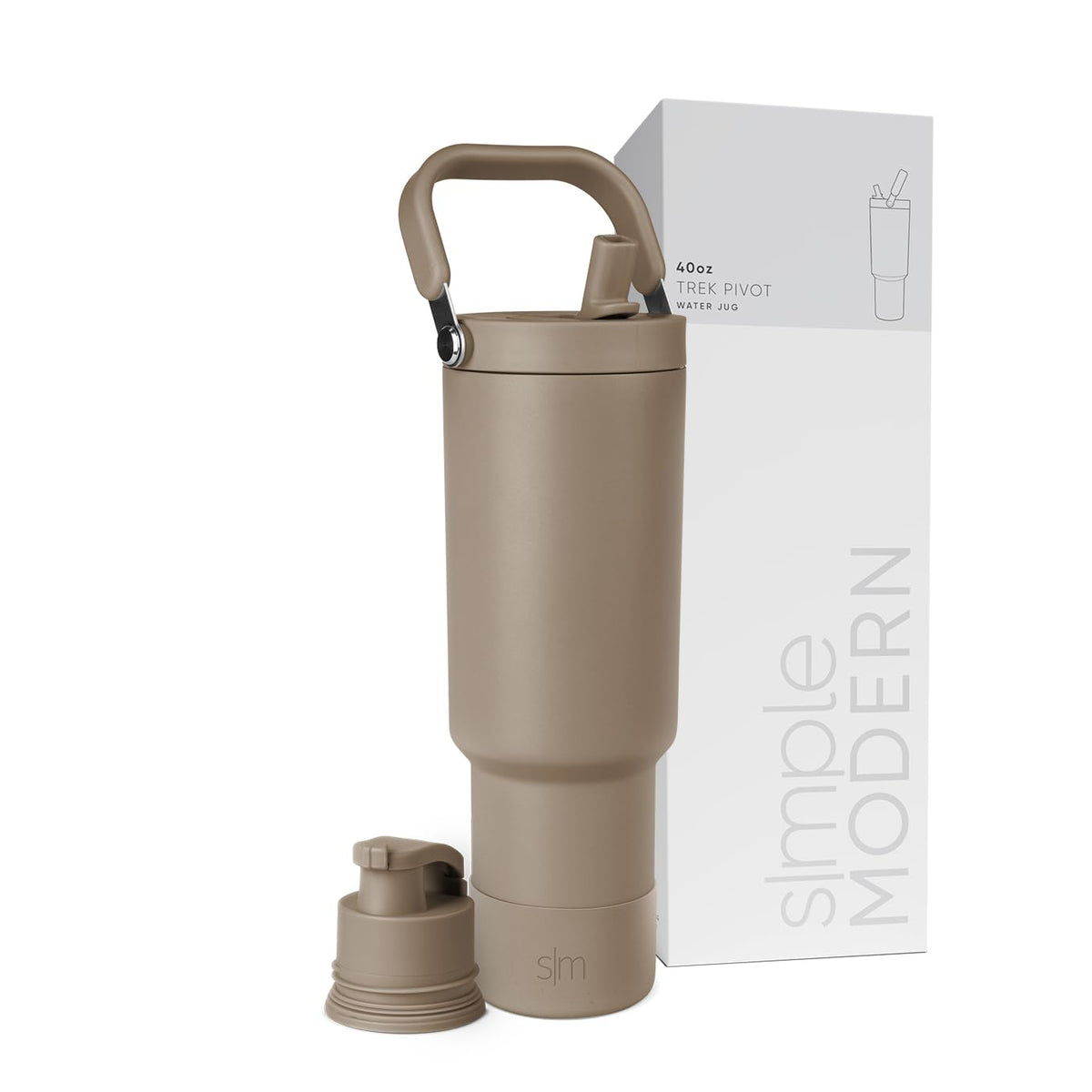 Simple Modern Tumbler with Handle, Water Jug | 40oz | Gray