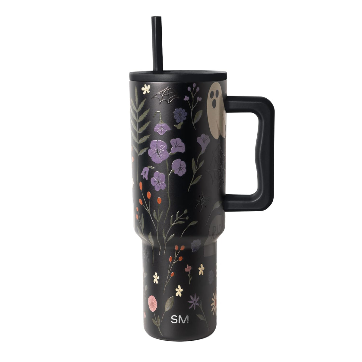 Simple Modern 40 oz Trek Tumbler with Handle and Straw Lid | Cup Holder Friendly Insulated Stainless Steel Travel Mug | Almond Birch