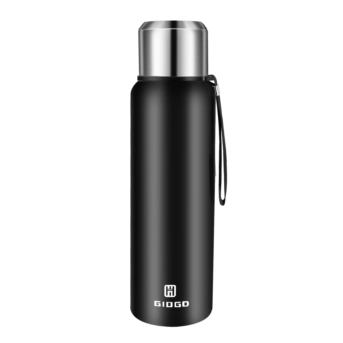Insulated vacuum Thermo Bottle 500ml/16.9oz with cup Stainless steel coffee bottles for hot and cold drink water flask.(Silver,500ml)