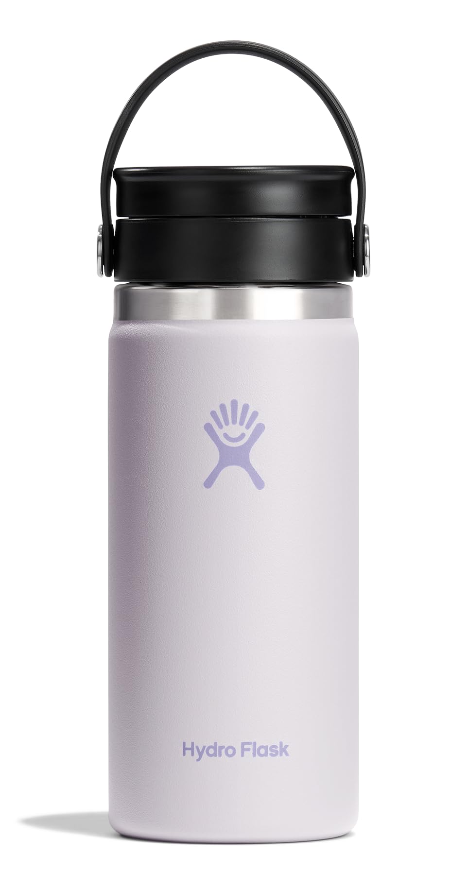 Hydro Flask Water Bottle - Insulated Stainless Steel - Wide Mouth Flex Sip Lid, Non Spill, Leakproof and Refillable in 16 Oz White