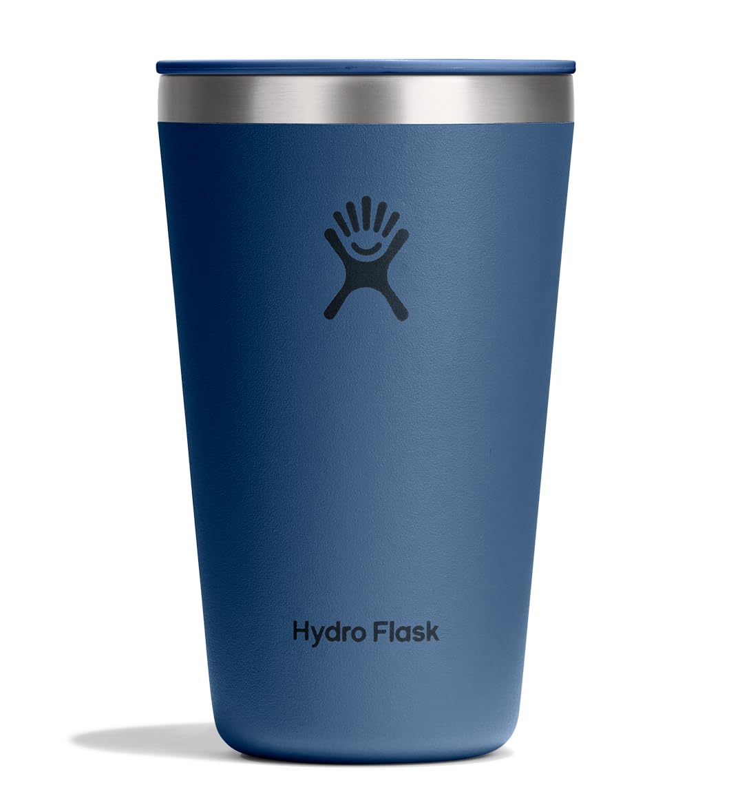 Hydro Flask All Around Tumbler Press-In Lid, Insulated Travel Mug, Stainless Steel Coffee Cup 16 Oz Cloud Pink
