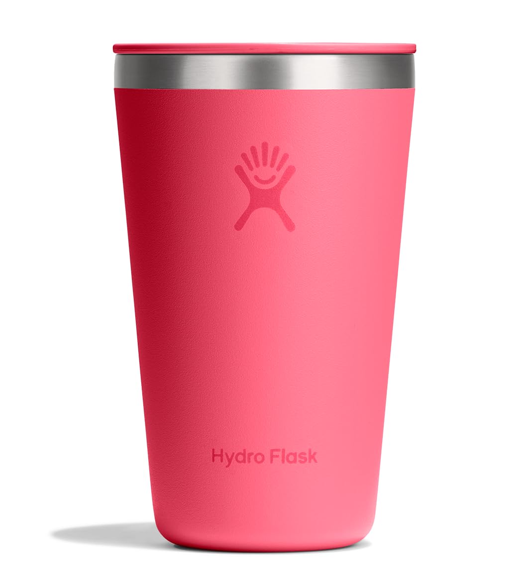 Hydro Flask All Around Tumbler Press-In Lid, Insulated Travel Mug, Stainless Steel Coffee Cup 16 Oz Cloud Pink