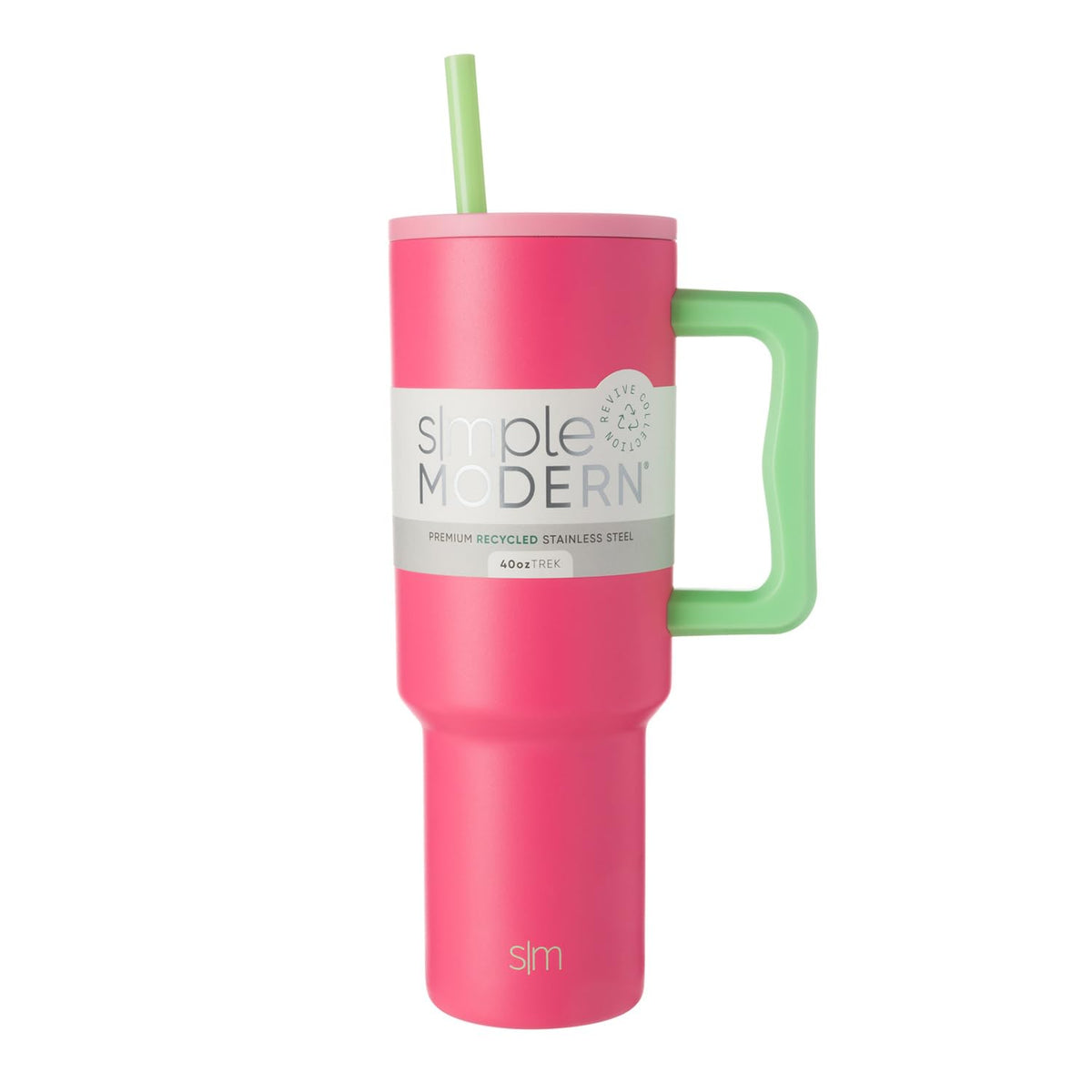 Simple Modern Tumbler with Handle and Straw | 40oz | Green