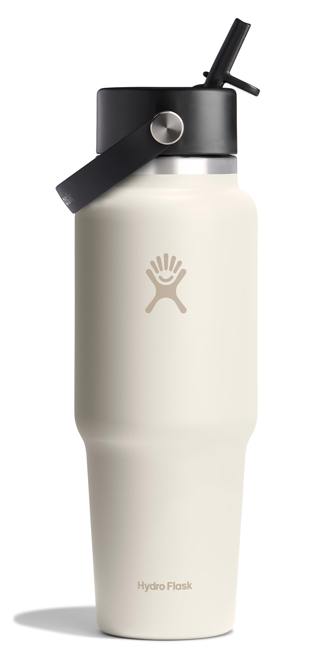 Hydro Flask Travel Water Bottle - Insulated Stainless Steel - Wide Straw Lid, Non Spill, Leakproof in 32 Oz Sandpiper