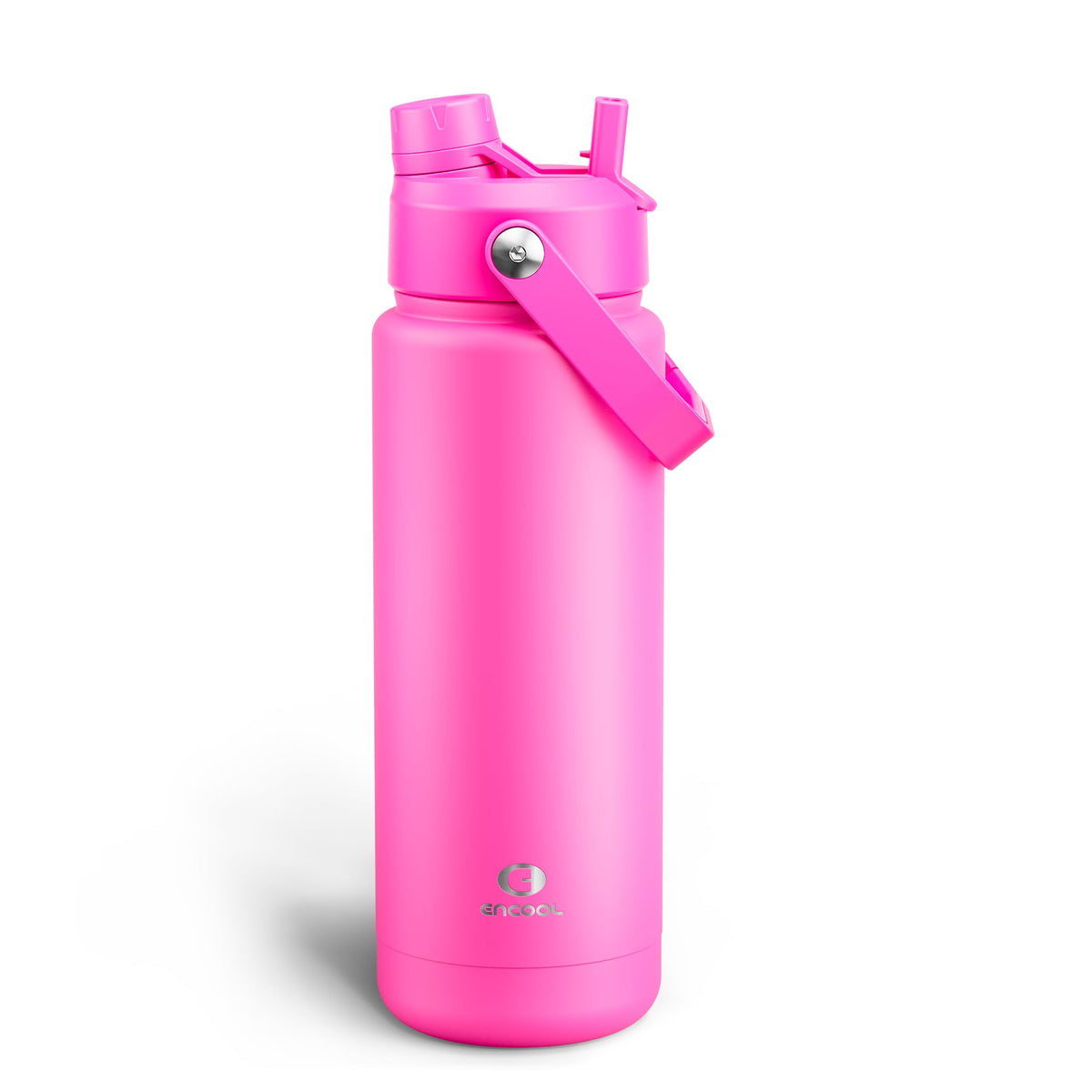ENCOOL Insulated Water Bottle with Straw Stainless Steel Water Bottle, Leak-Proof, BPA-Free, Double Wall Vacuum Keeps Cold for 24 Hours for Sports, Travel, School (26 oz, Black Night)