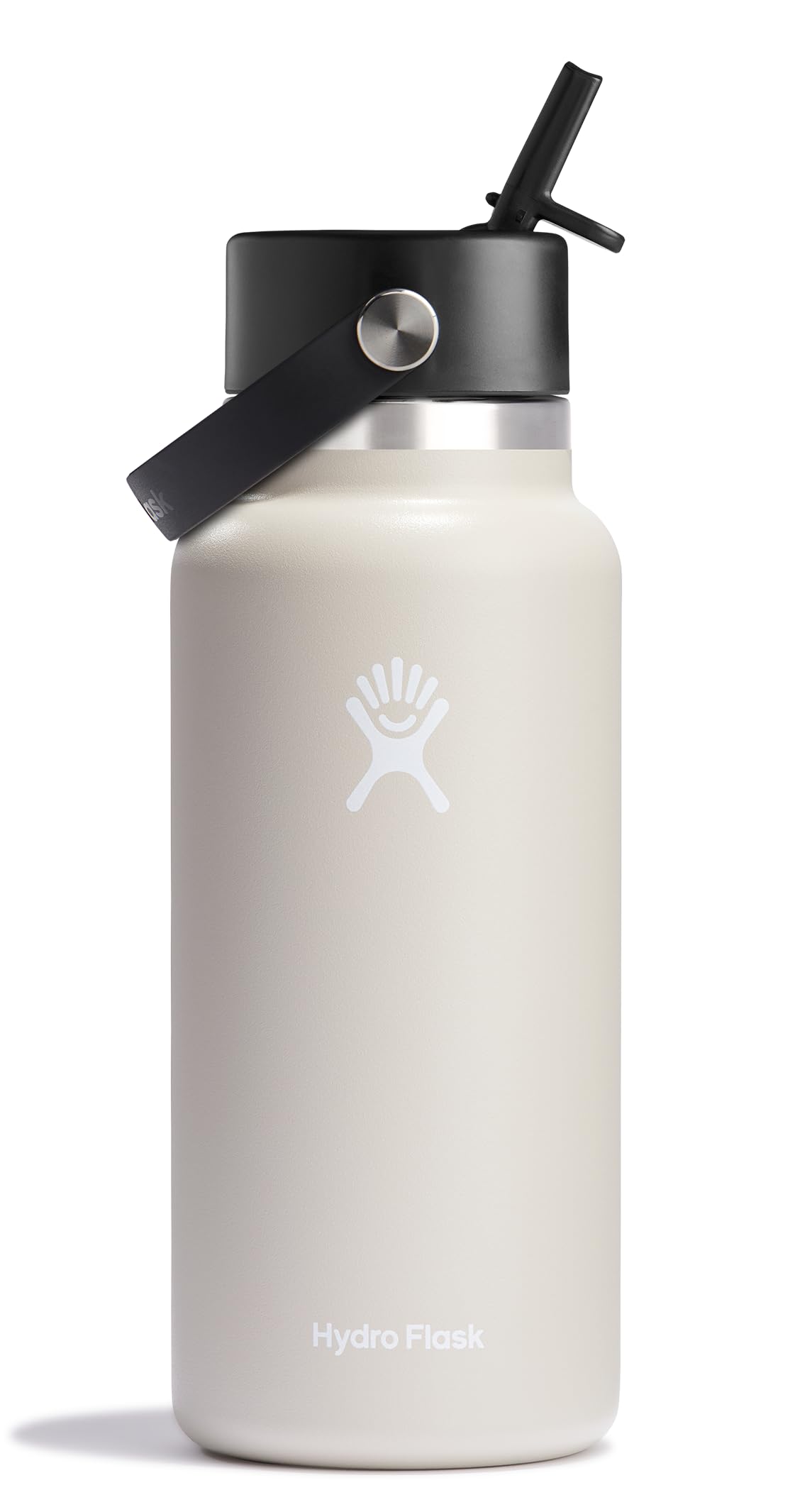 Hydro Flask Water Bottle - Insulated Stainless Steel - Wide Mouth Flex Straw Lid, Non Spill, Leakproof and Refillable in 32 Oz Botanical Bliss Agave