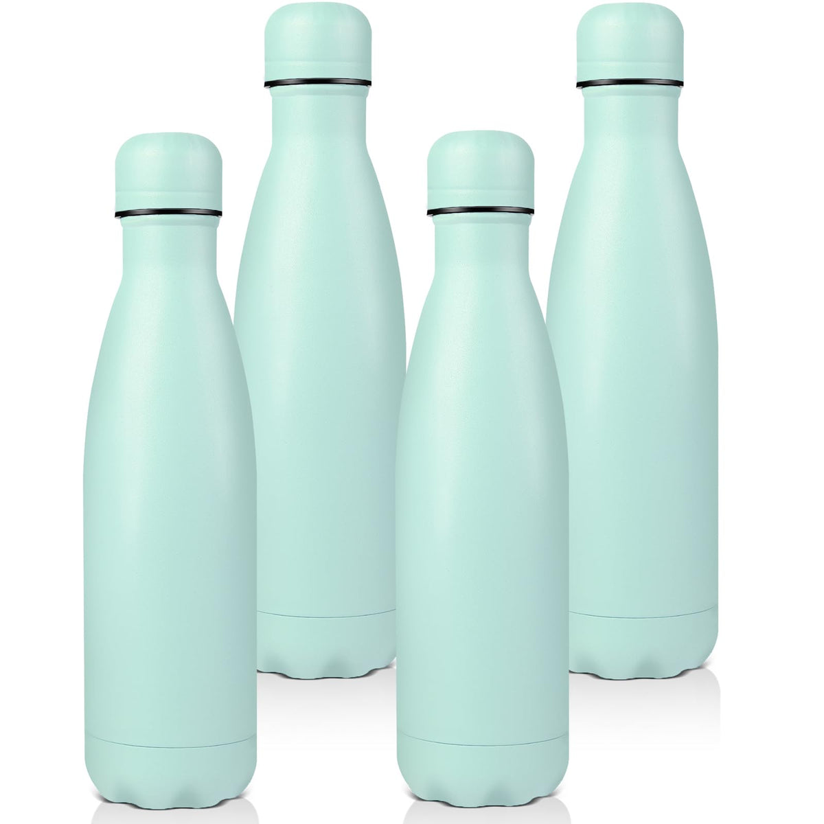 Volhoply 17oz Insulated Stainless Steel Water Bottle（Silver,1 Pack)