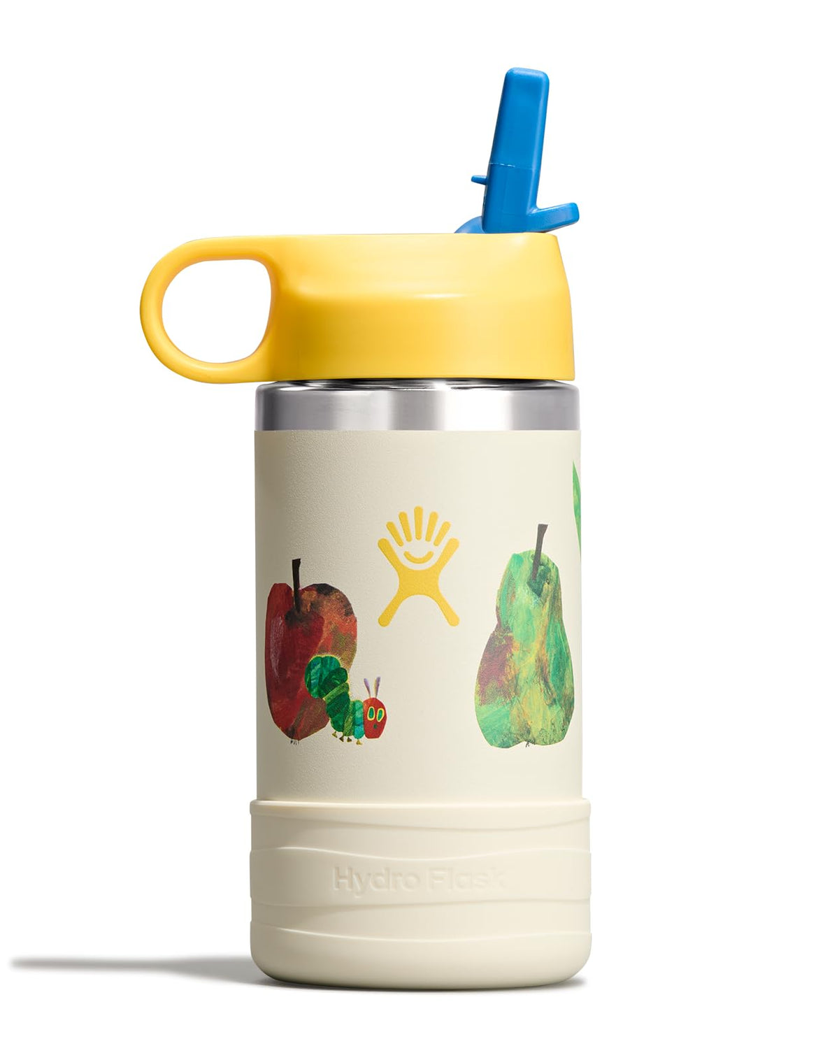 Hydro Flask Kids Water Bottle for School - Stainless Steel and Insulated with Straw Cap - 12 Oz World of Eric Carle Caterpillar Yellow