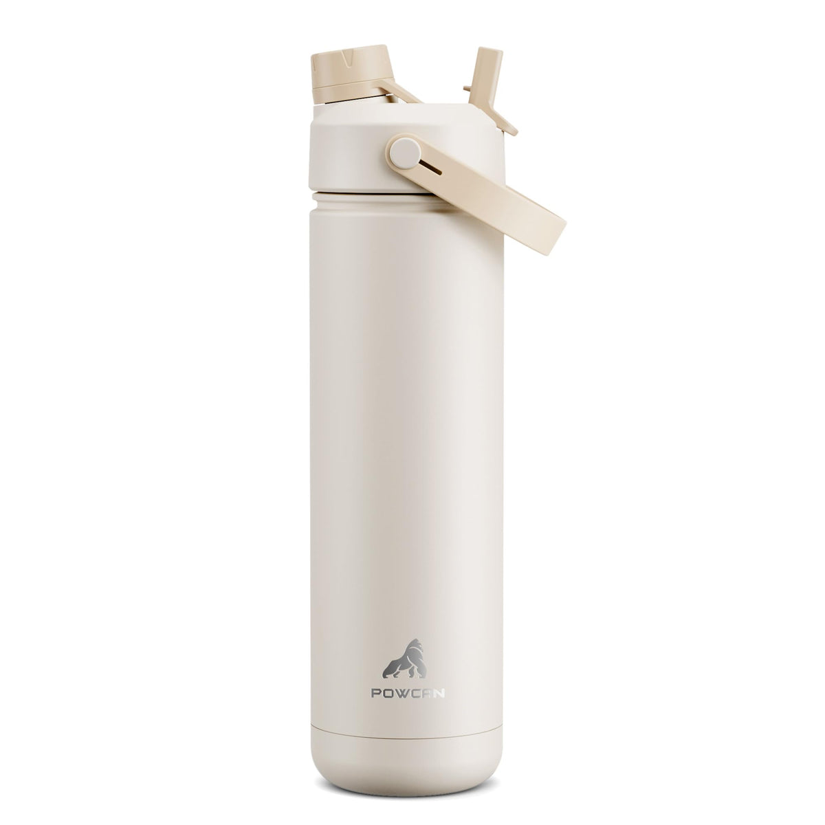 POWCAN 26 oz Insulated Water Bottle with 2-in-1 Straw and Spout Lid, Keep Cold 24H, Leak-Proof, Fits in Car Cup Holder, Stainless Steel Water Bottle for Sports, Travel, and School (Dark Knight)