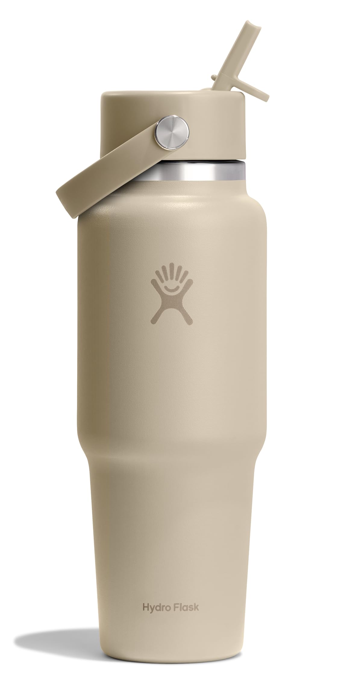 Hydro Flask Travel Water Bottle - Insulated Stainless Steel - Wide Straw Lid, Non Spill, Leakproof in 32 Oz Sandpiper
