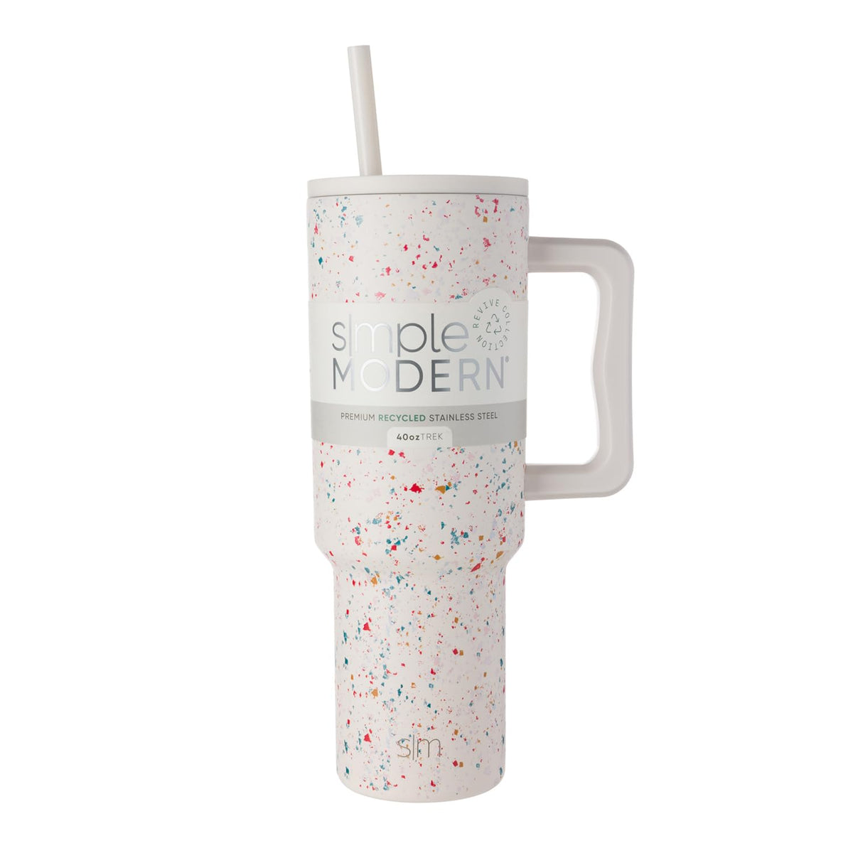 Simple Modern 40 oz Trek Tumbler with Handle and Straw Lid | Cup Holder Friendly Insulated Stainless Steel Travel Mug | Almond Birch