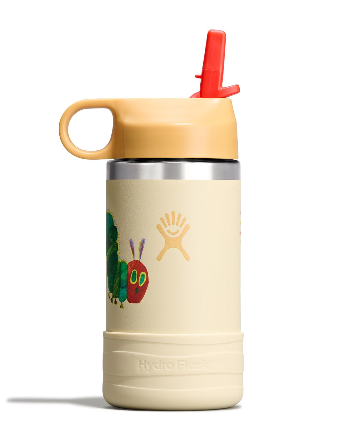 Hydro Flask Kids Water Bottle for School - Stainless Steel and Insulated with Straw Cap - 12 Oz World of Eric Carle Caterpillar Yellow