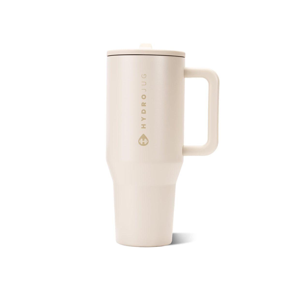 HydroJug Traveler 40oz, Insulated Tumbler with Handle & Straw, Cream
