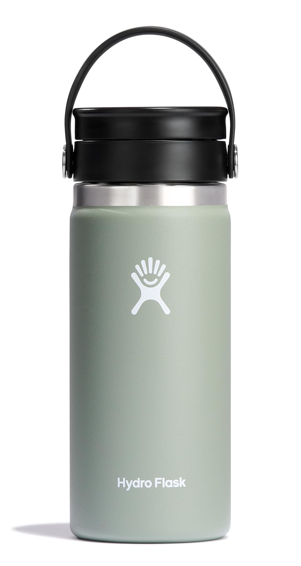 Hydro Flask Water Bottle - Insulated Stainless Steel - Wide Mouth Flex Sip Lid, Non Spill, Leakproof and Refillable in 16 Oz White