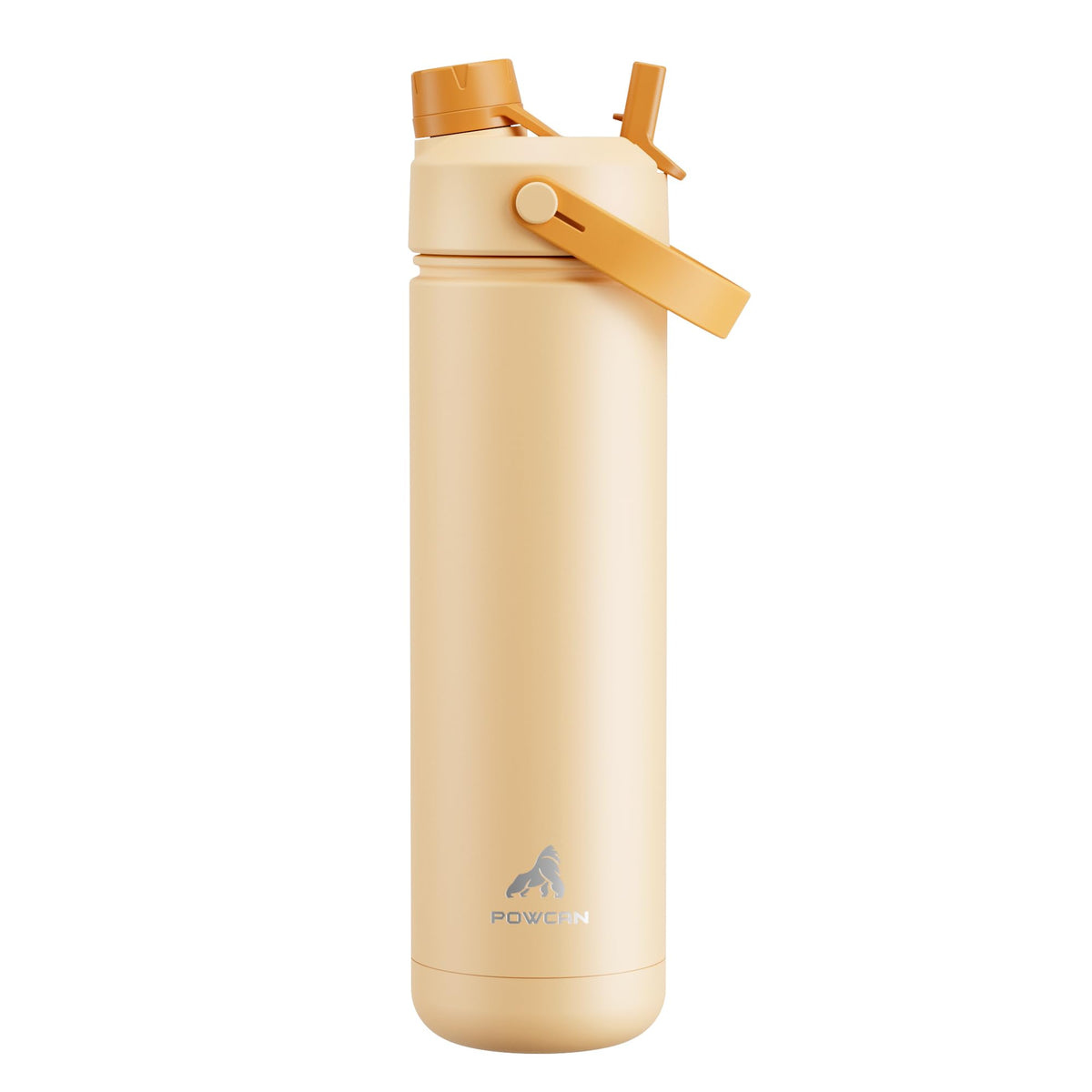 POWCAN 26 oz Insulated Water Bottle with 2-in-1 Straw and Spout Lid, Keep Cold 24H, Leak-Proof, Fits in Car Cup Holder, Stainless Steel Water Bottle for Sports, Travel, and School (Cotton Candy)