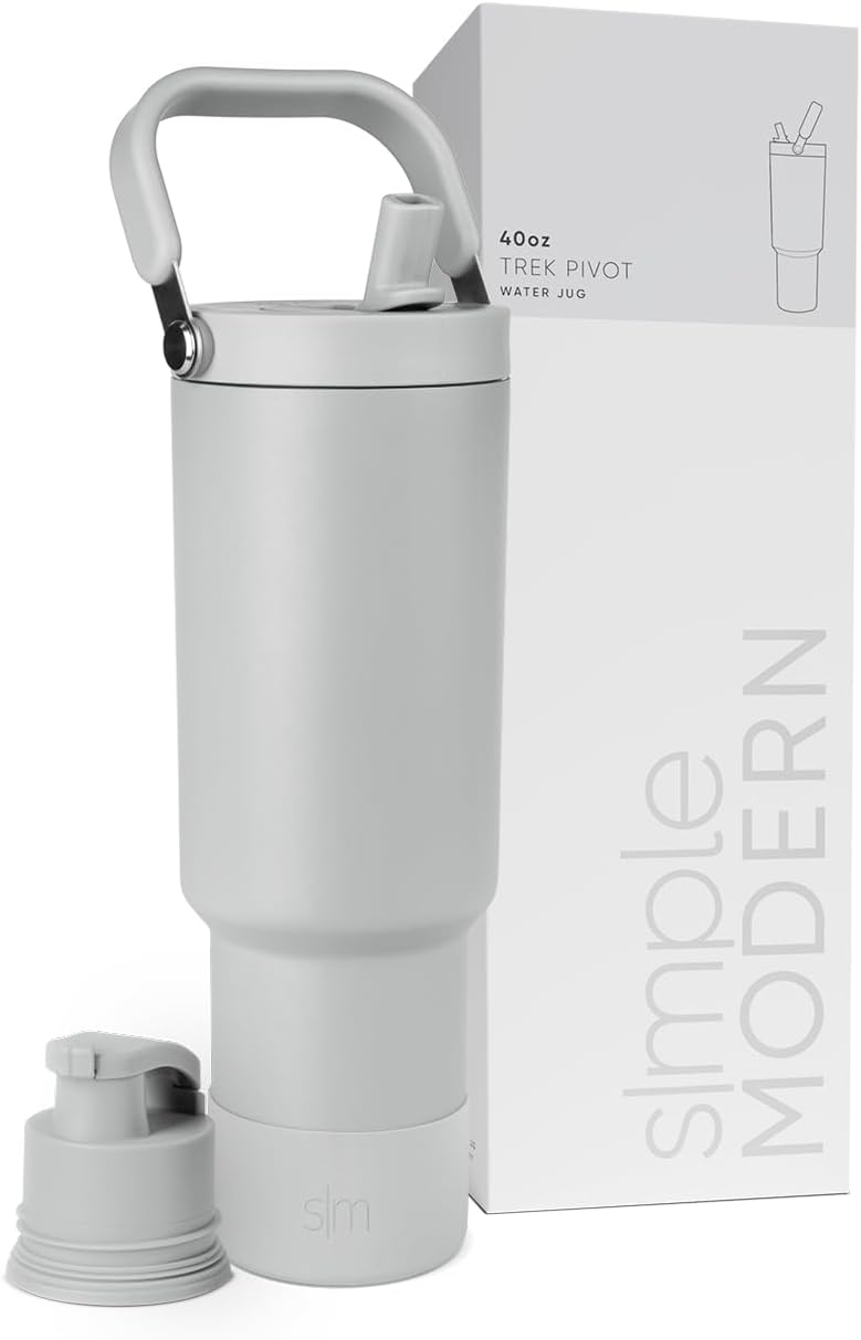 Simple Modern Tumbler with Handle, Water Jug | 40oz | Gray