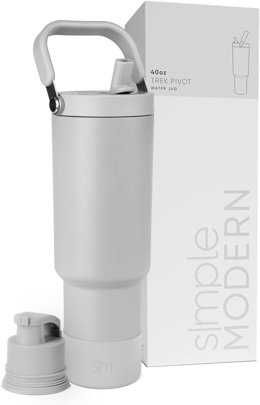 Simple Modern Tumbler with Handle, Water Jug | 40oz | Gray