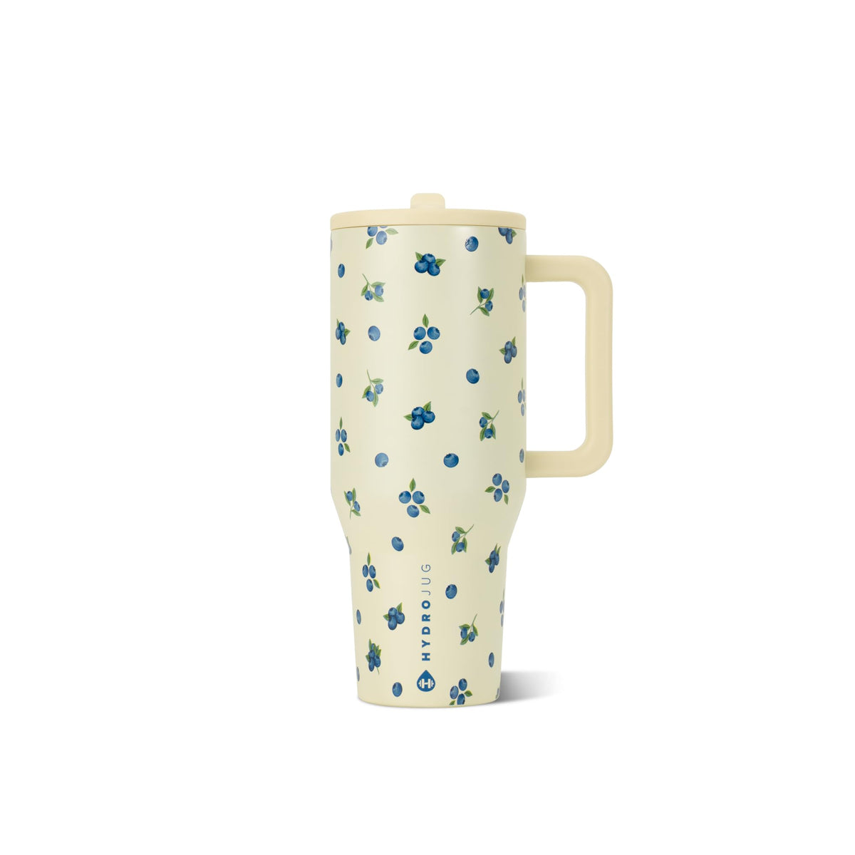 HydroJug Traveler 40oz, Insulated Tumbler with Handle & Straw, Cream