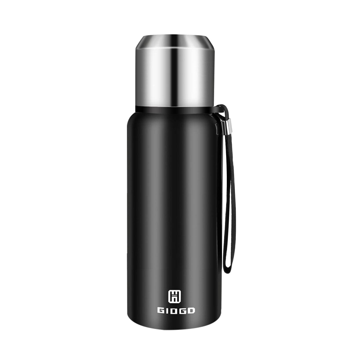 Insulated vacuum Thermo Bottle 500ml/16.9oz with cup Stainless steel coffee bottles for hot and cold drink water flask.(Silver,500ml)