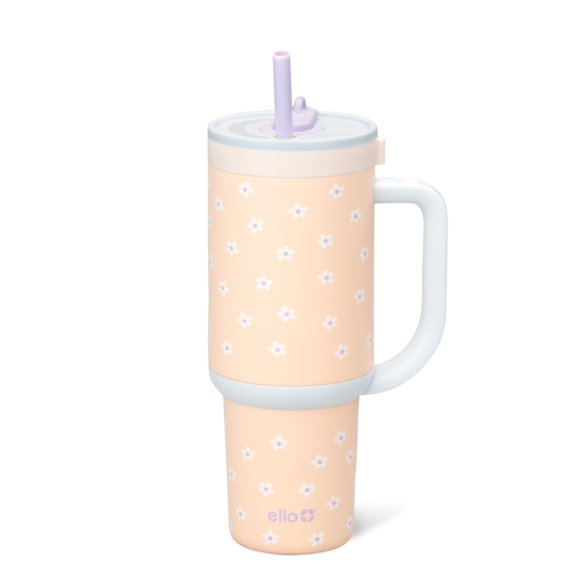 Ello Oasis 30oz Insulated Stainless Steel Tumbler with Straw, Daisies