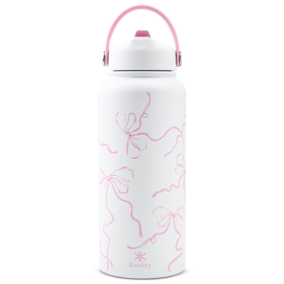 24 oz Insulated Water Bottle, 2-in-1 Lid, Straw & Spout with Protected, Leak Proof, Keep Cold 24H, Cup Holder Fit, Stainless Steel, Metal, Reusable, for Travel, Gym and School, 2 Lids, Midnight Black