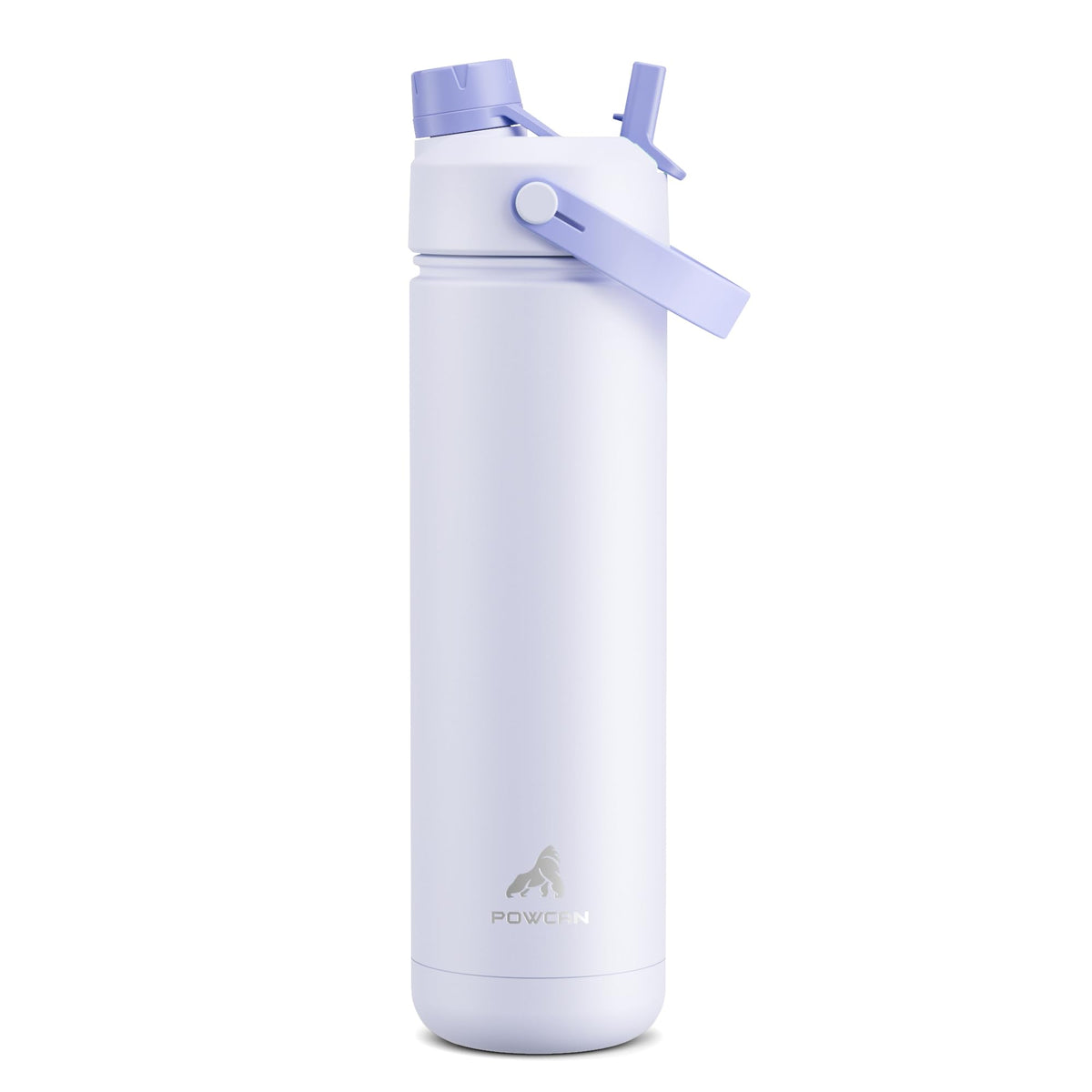 POWCAN 26 oz Insulated Water Bottle with 2-in-1 Straw and Spout Lid, Keep Cold 24H, Leak-Proof, Fits in Car Cup Holder, Stainless Steel Water Bottle for Sports, Travel, and School (Cotton Candy)