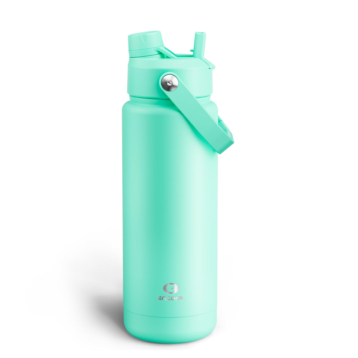 ENCOOL Insulated Water Bottle with Straw Stainless Steel Water Bottle, Leak-Proof, BPA-Free, Double Wall Vacuum Keeps Cold for 24 Hours for Sports, Travel, School (26 oz, Black Night)
